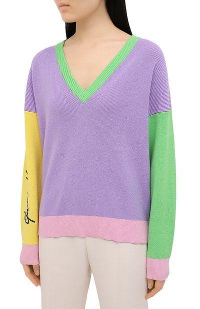 Versace o1y0226 Cashmere Blend Sweater in Multicolor Size M / US 6-8 / IT 42-44 - 2 Thumbnail