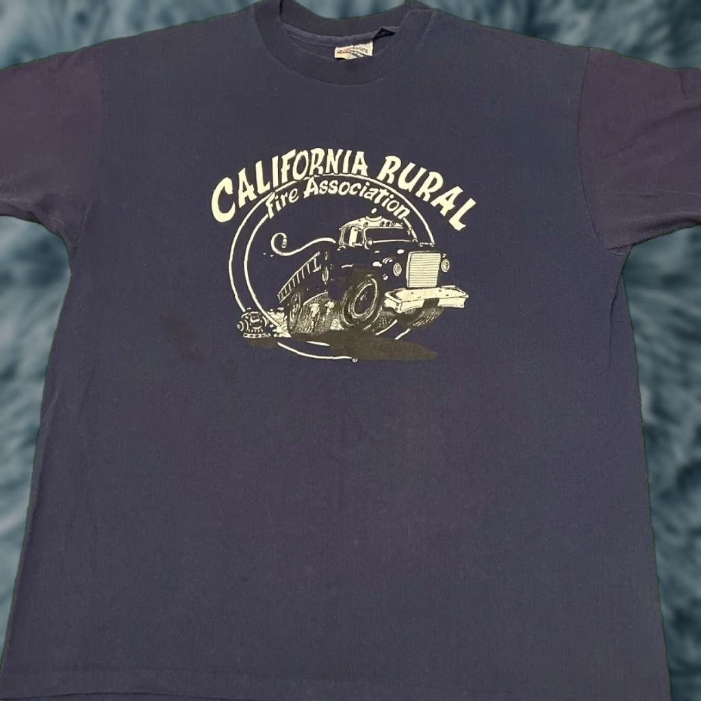 Vintage VINTAGE 80s 90s California Rural Fire Association Hippie Shirt Mens XL Blue T-Shirt Men VTG Hippie 90s California Fire Association Holiday? Size US XL / EU 56 / 4 - 1 Thumbnail