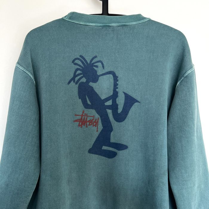 Stussy 90s Old Stussy Jazz Man Rasta Stickman Sweatshirt | Grailed