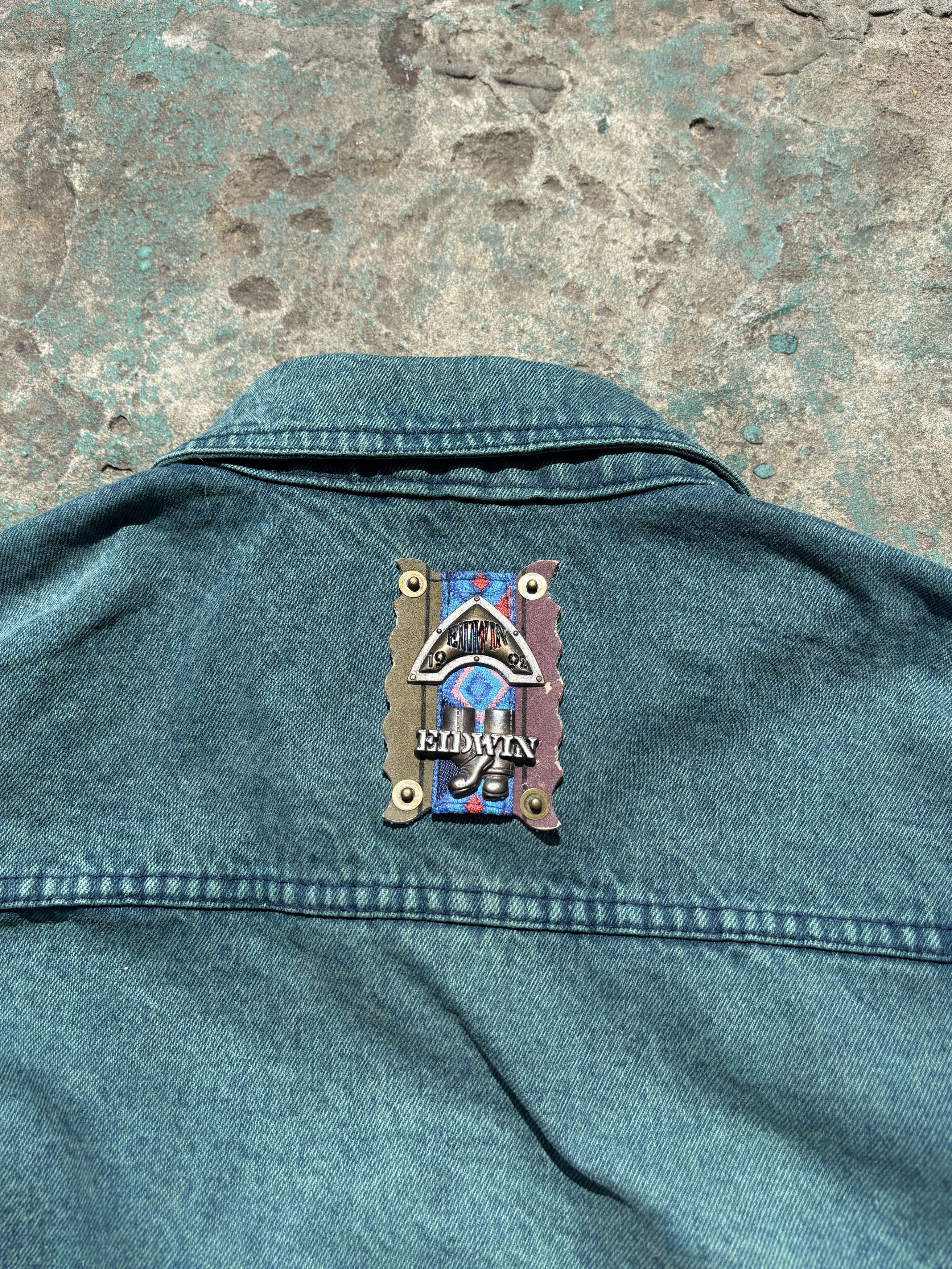 Edwin × Japanese Brand Vintage Rare Edwin Green Denim Jacket Size US XL / EU 56 / 4 - 10 Thumbnail