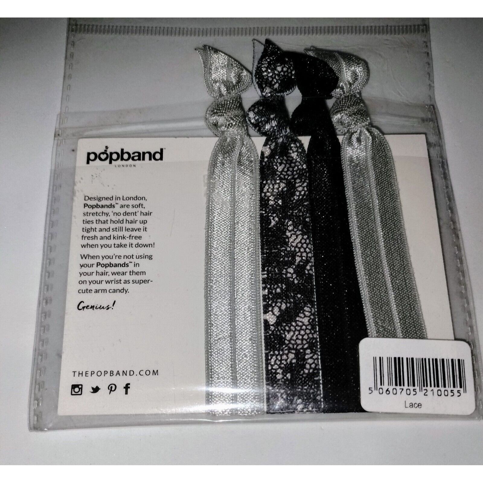 Other Popband Silver Gray Lace Shiny Glitter Hair Accessories Band Size ONE SIZE - 5 Thumbnail
