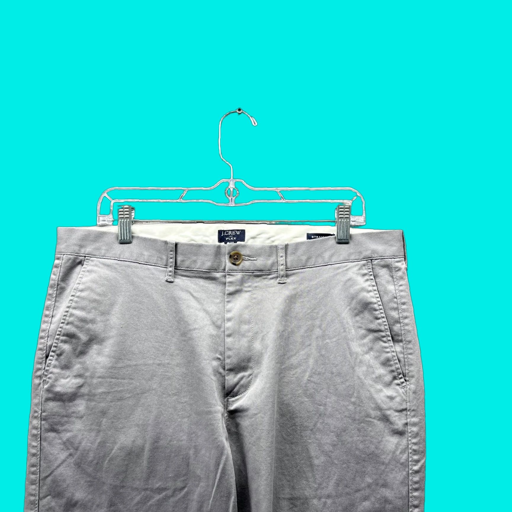 J.Crew J.CREW Pants Men 34x32 Gray Flat Front Chino Straight Regular Vintage No Size US 34 / EU 50 - 1 Thumbnail