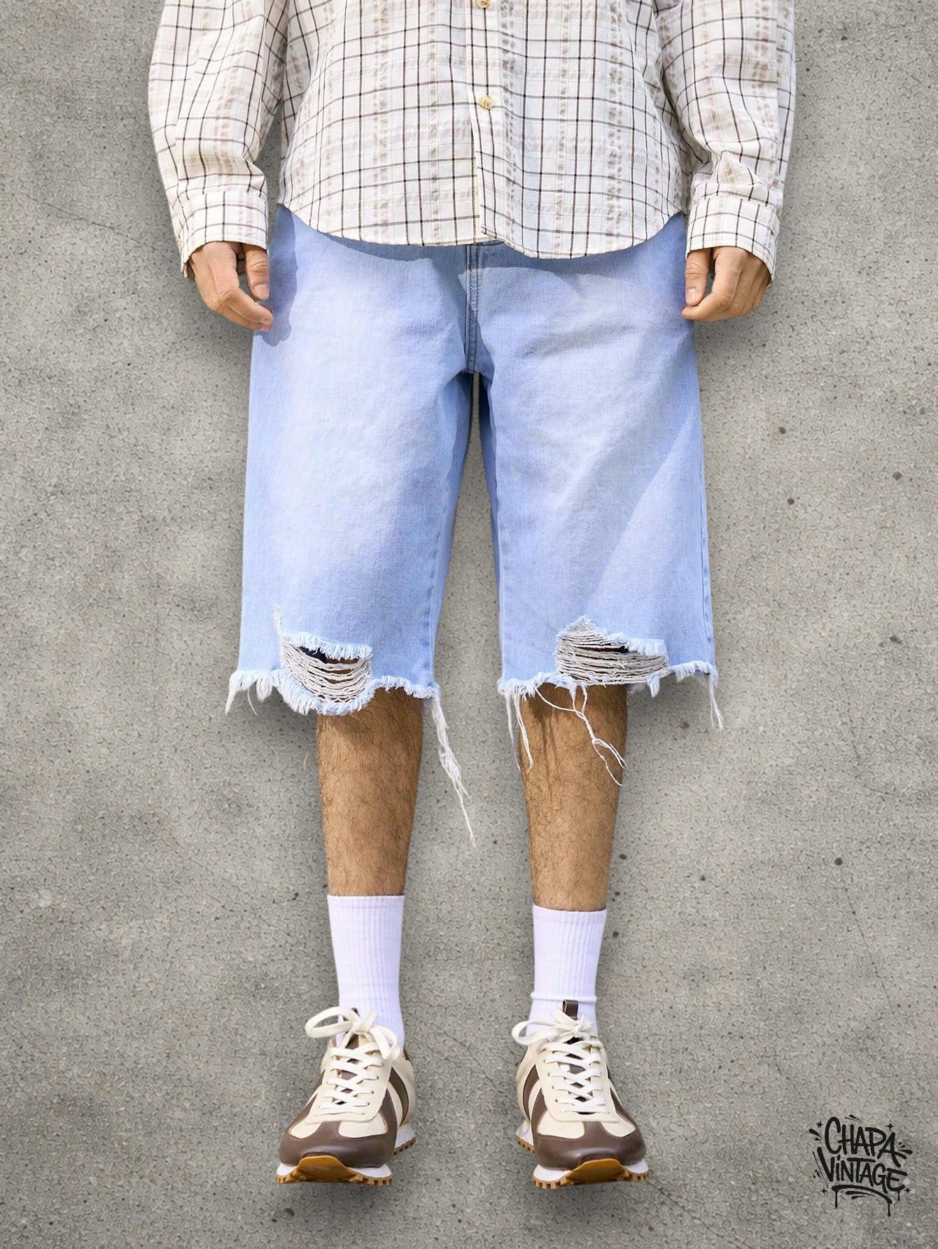 Vintage Distressed light blue shorts Size US 32 / EU 48 - 2 Thumbnail
