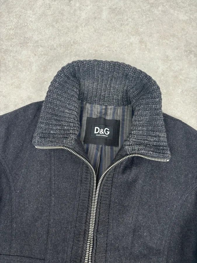 Dolce & Gabbana AW2009 Dolce & Gabbana Grey Wool Knit Collar Jacket Size US L / EU 52-54 / 3 - 8 Thumbnail