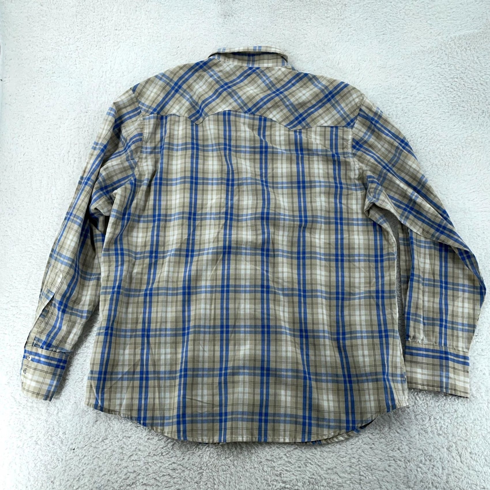 Wrangler Wrangler Shirt Mens XL Colorful Plaid Long Sleeve Button-Up Western Pearl Snap Casual Outdoor Pocket Cotton Polyester Multicolor Size US XL / EU 56 / 4 - 3 Thumbnail
