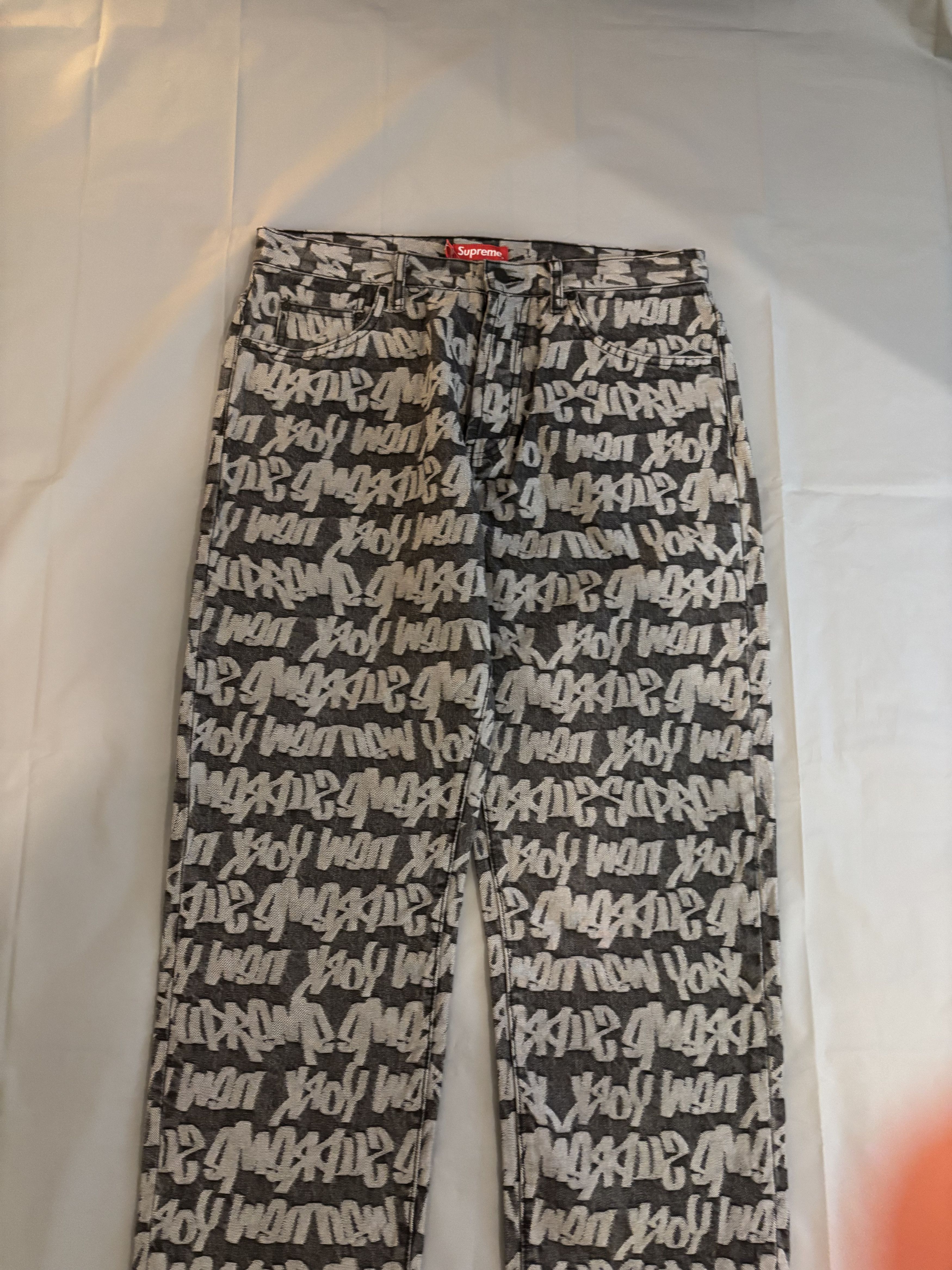 Supreme Jeans Supreme monogramme gris à motifs neuf avec étiquette Size US 34 / EU 50 - 6 Thumbnail