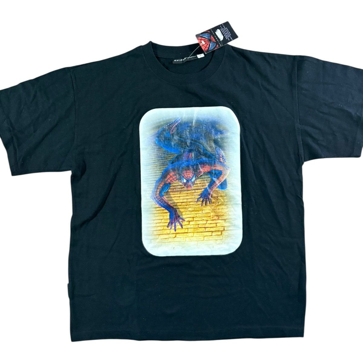 2001 Spider-Man Marvel Movie Promo T Shirt Black Size L Y2K