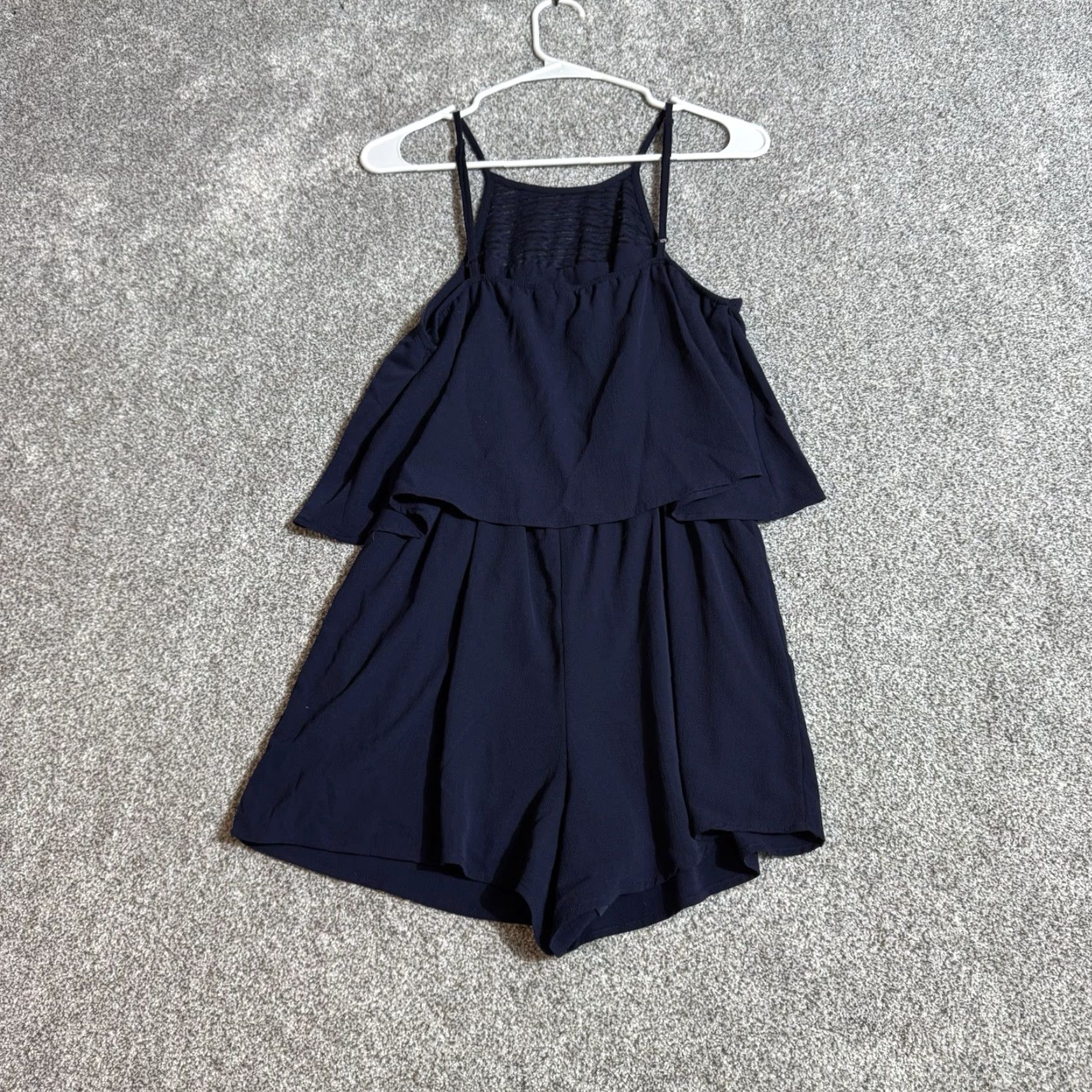 Vintage Alya Boho Romper Womens Small S Blue Lace Layered Flowy Romantic Festival Chic Sleeveless Wide-Leg One-Piece Casual Travel Spring Summer Womens Size 28" / US 6 / IT 42 - 4 Thumbnail