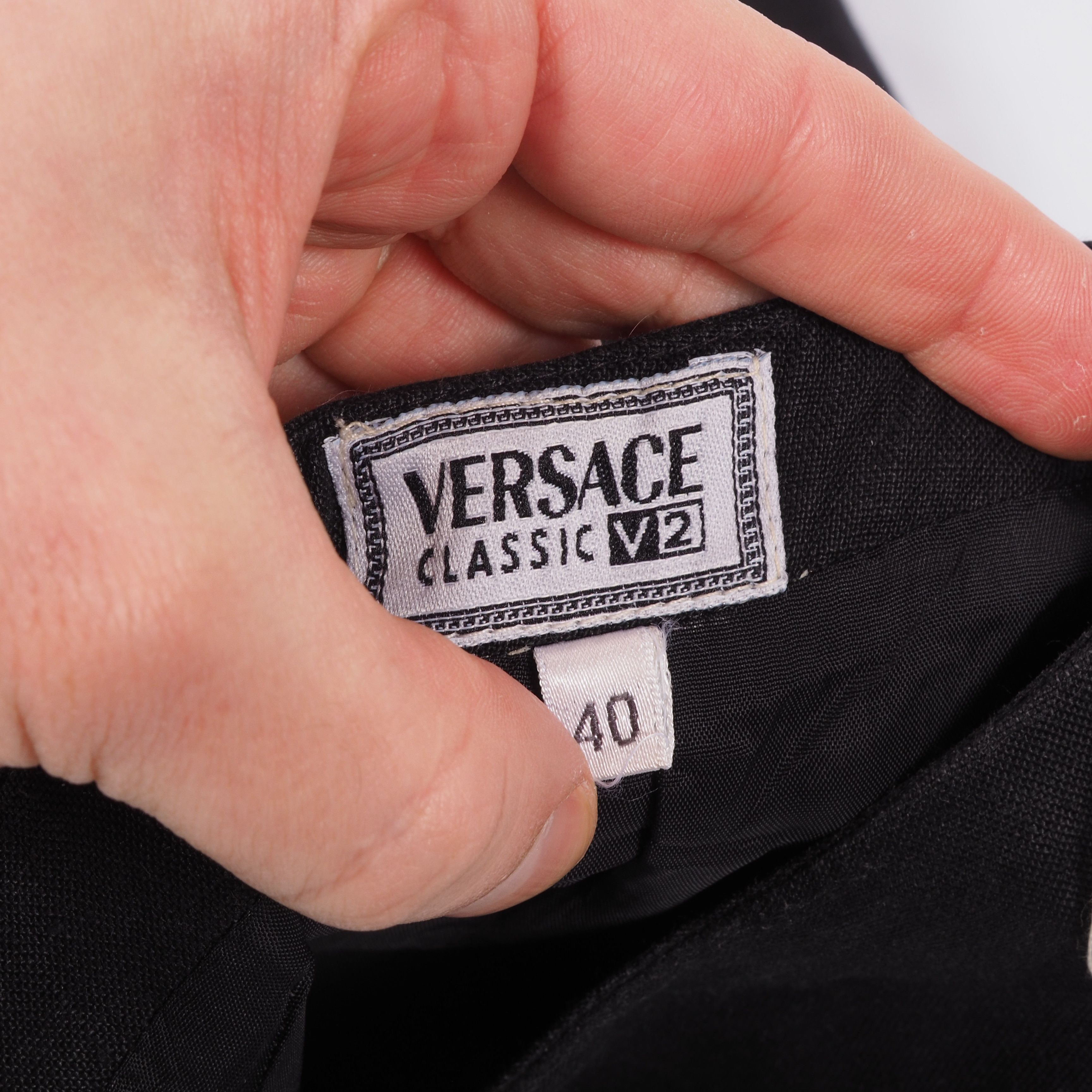Versace × Vintage GIANNI VERSACE V2 Vintage Black Skirt Blazer Jacket Suit Set Size S / US 4 / IT 40 - 17 Thumbnail