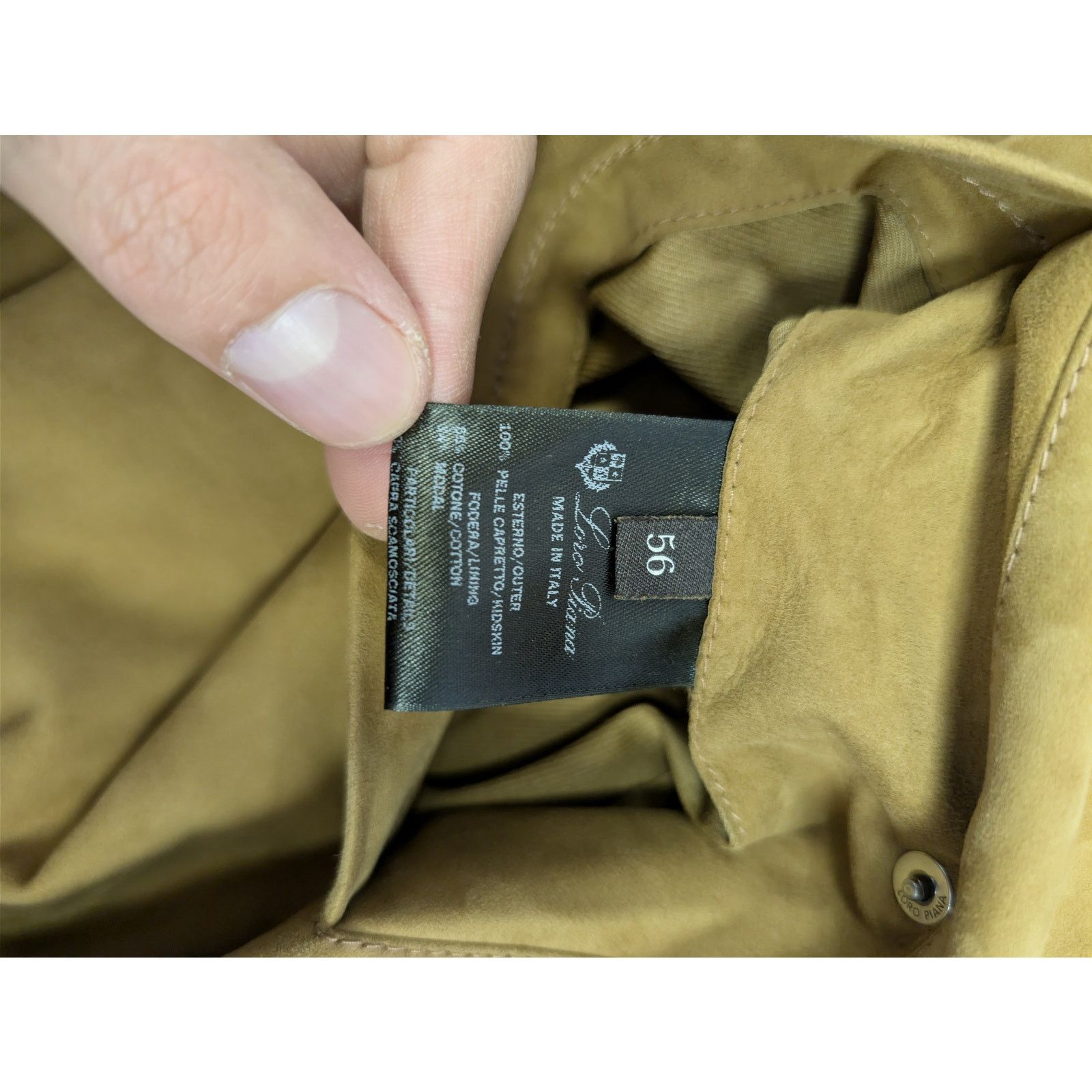 Loro Piana o1rshd1 Bomber Lowered Jacket in Camel Size US XL / EU 56 / 4 - 14 Thumbnail