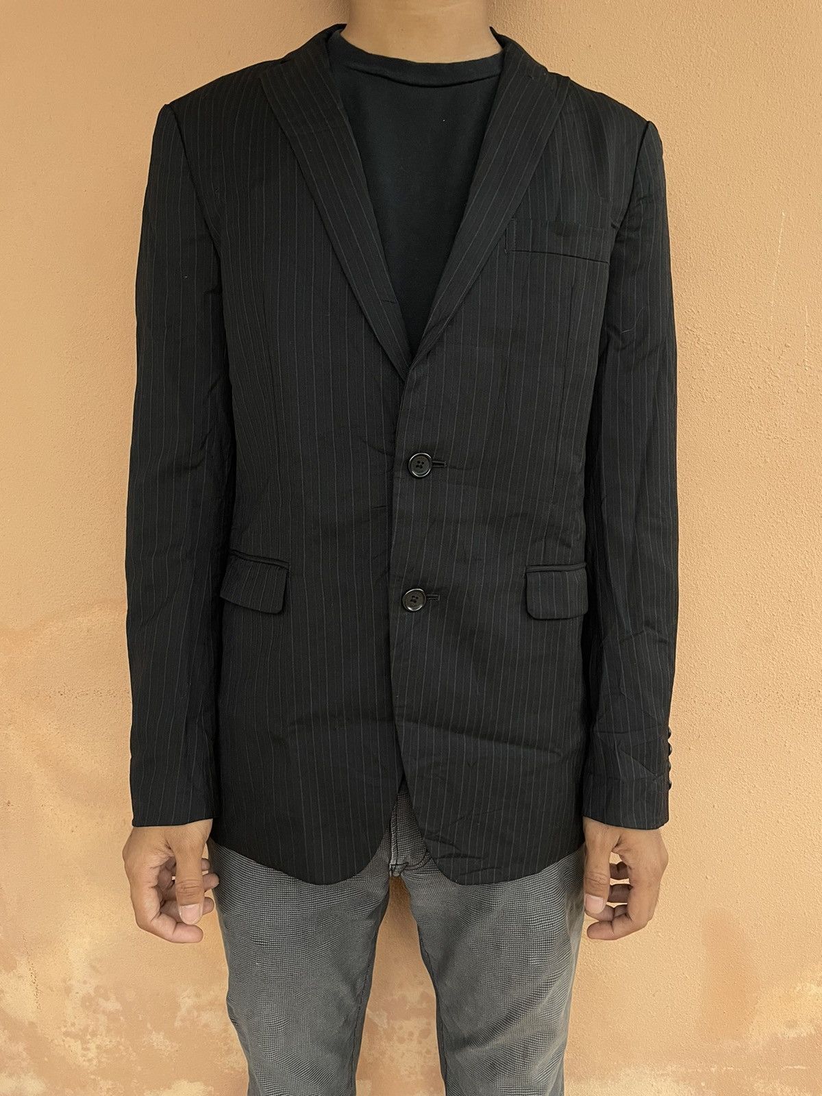 Takeo Kikuchi 🇯🇵 TAKEO KIKUCHI STRIPED BLAZER COAT JACKET Size US M / EU 48-50 / 2 - 19 Thumbnail