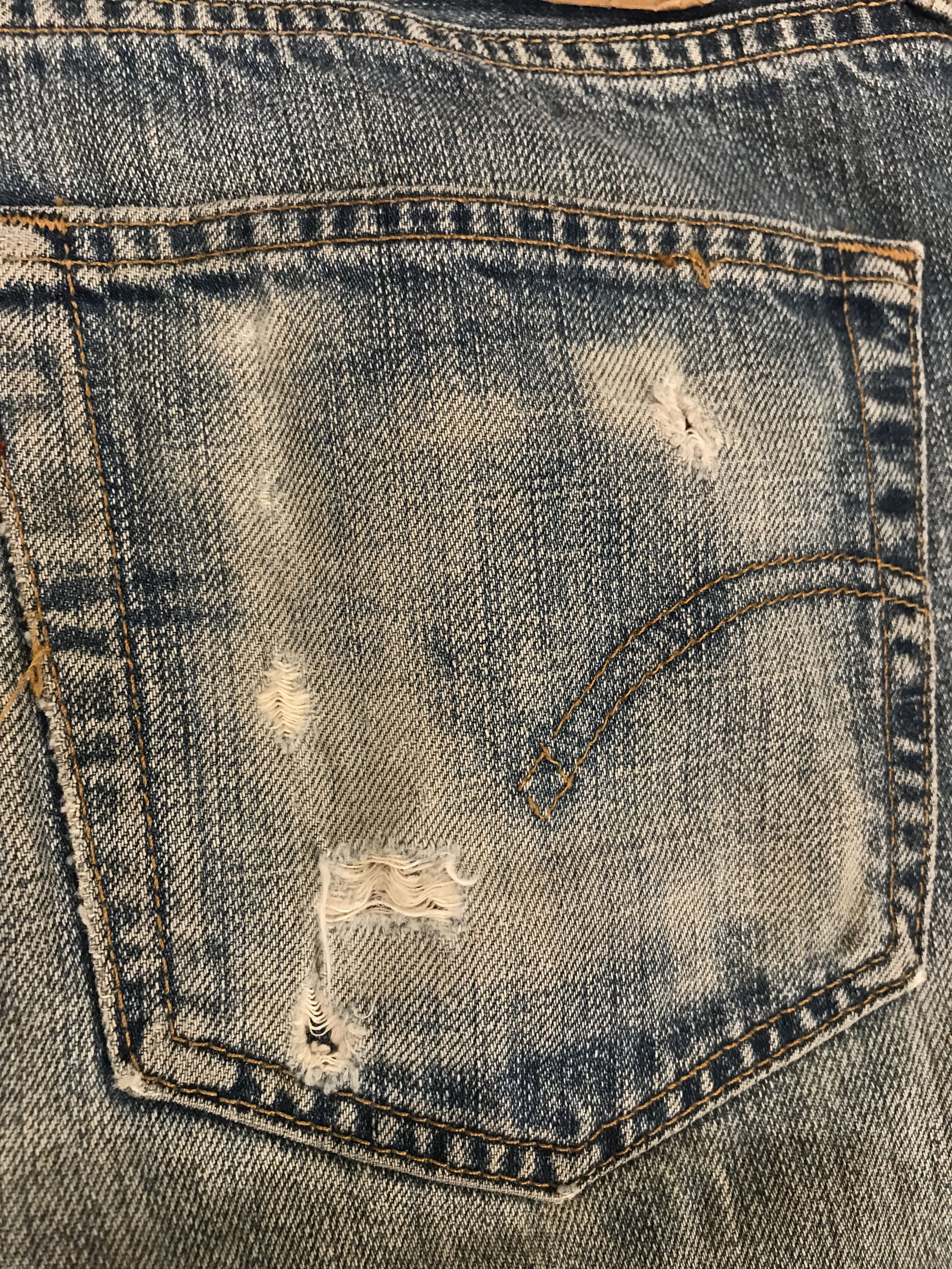 Levi's LEVIS 501 JAPAN DISTRESSED THRASHED RIPPED DENIM JEANS Size US 32 / EU 48 - 12 Thumbnail