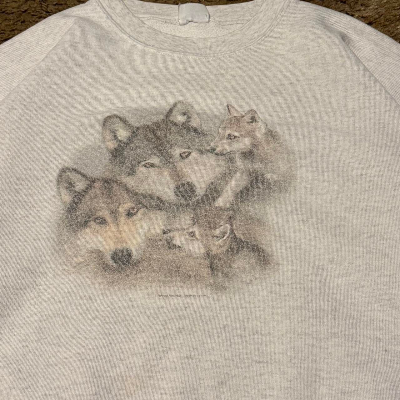 Vintage Wolf Family Nature Art Crewneck Sweatshirt Grey XLarge Size US XL / EU 56 / 4 - 2 Thumbnail