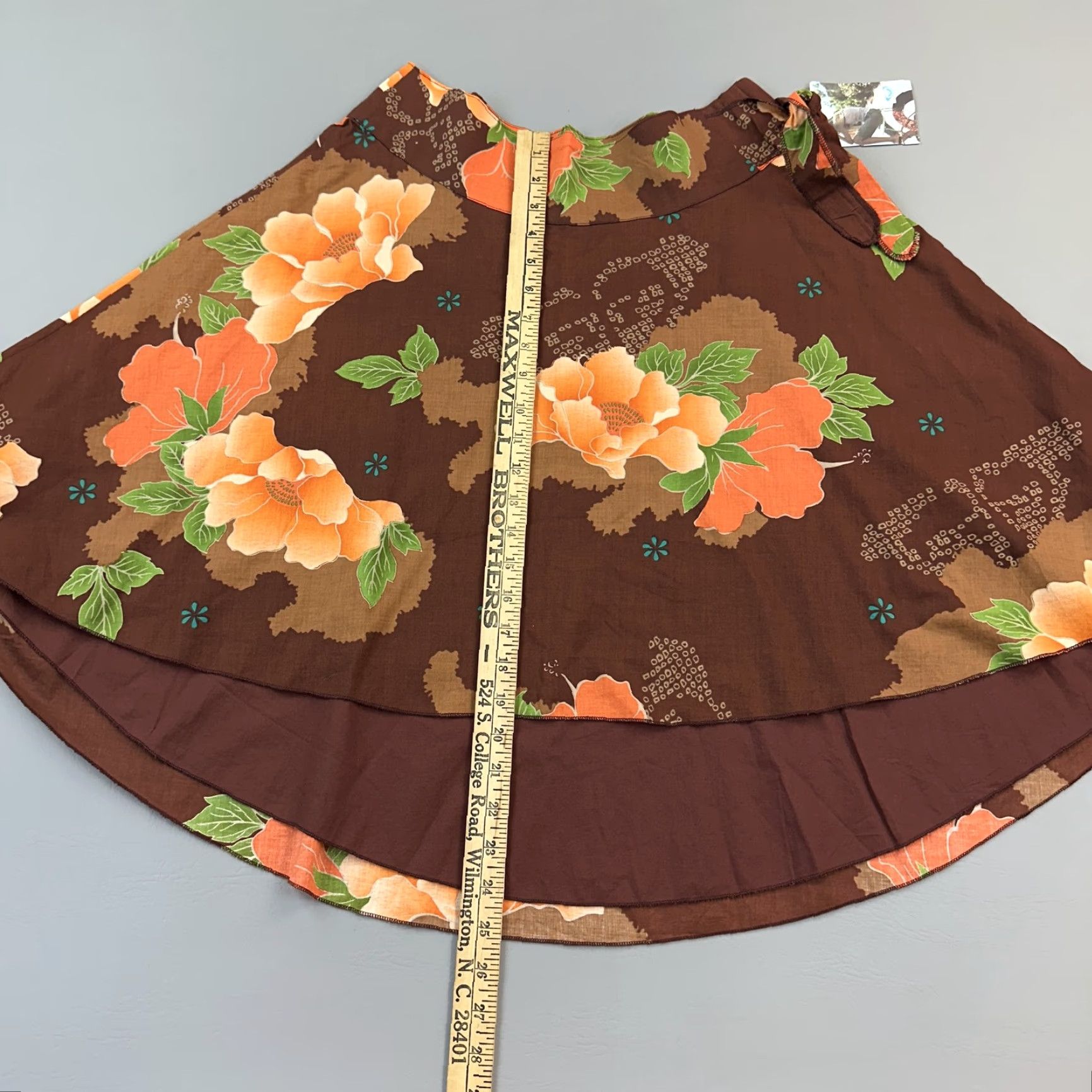 Vintage Roxy Skirt Women's 3 Brown Floral Kona Coast Boho Beach Festival Y2K Deadstock Size 26" / US 2 / IT 38 - 3 Thumbnail