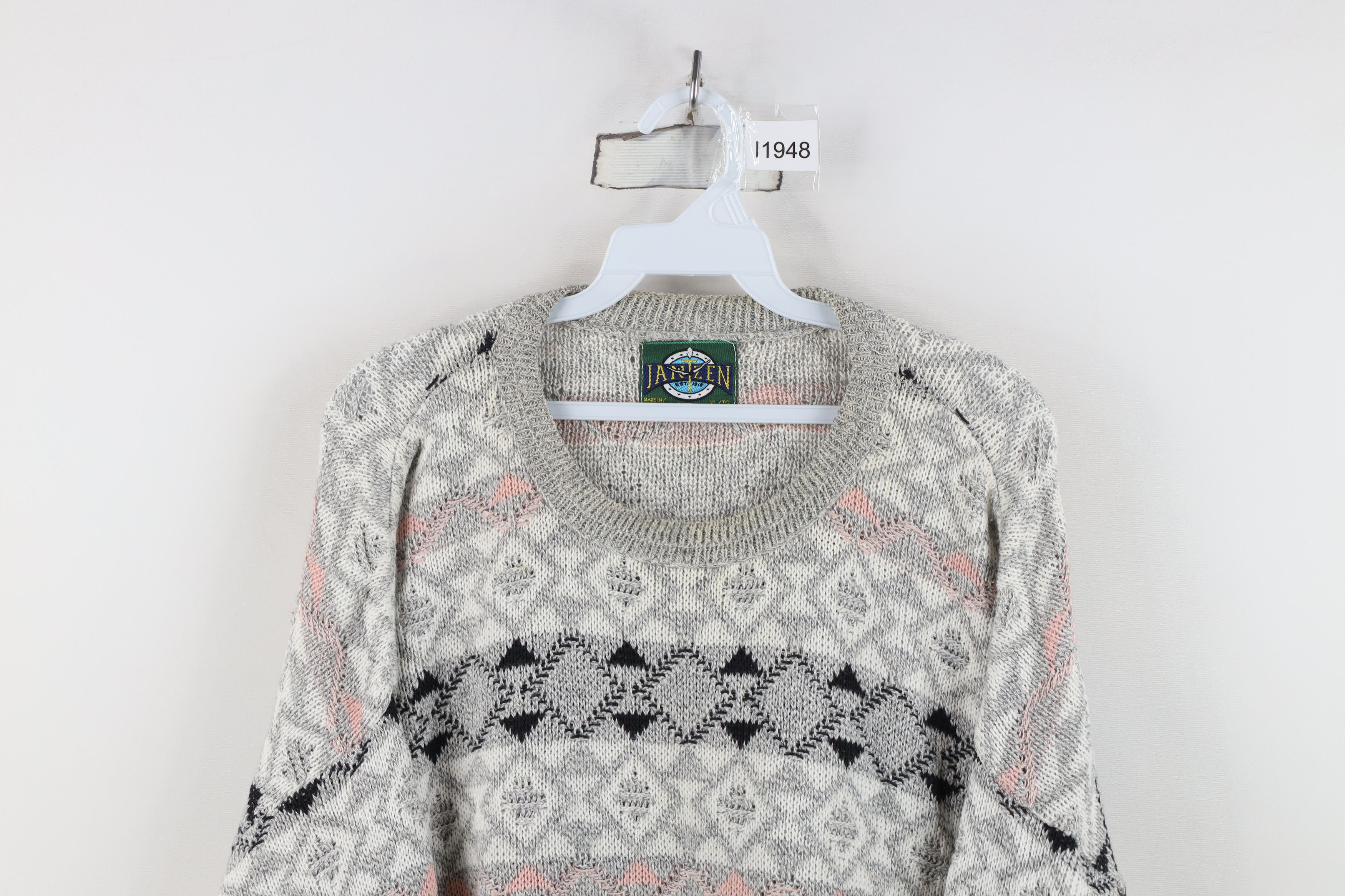 Vintage Vintage 90s Streetwear Fair Isle Geometric Crewneck Sweater Size US XL / EU 56 / 4 - 2 Thumbnail