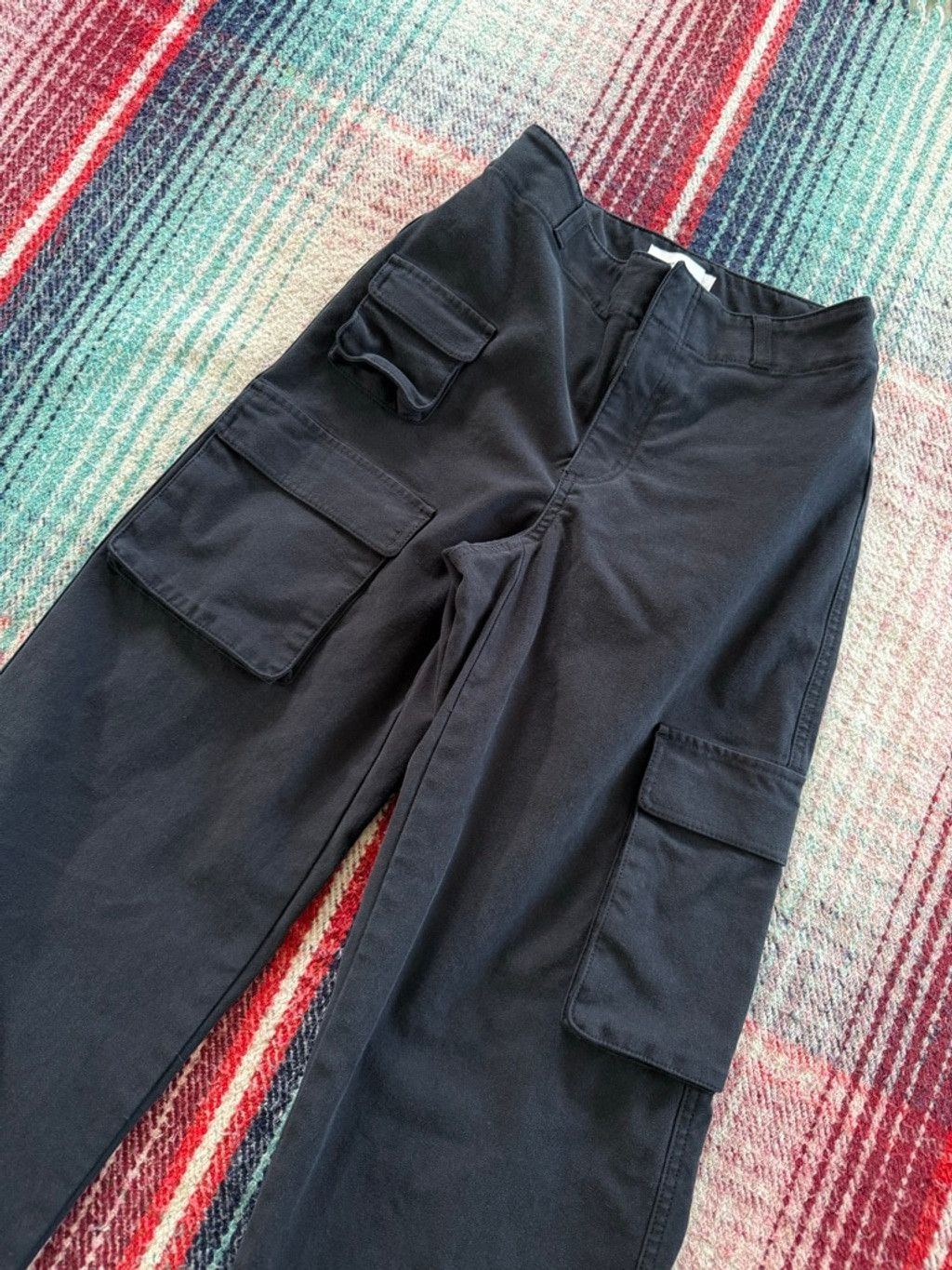 TNA Women's TNA Black Wide Leg Cargo Pants Size 2 Size 26" / US 2 / IT 38 - 2 Thumbnail