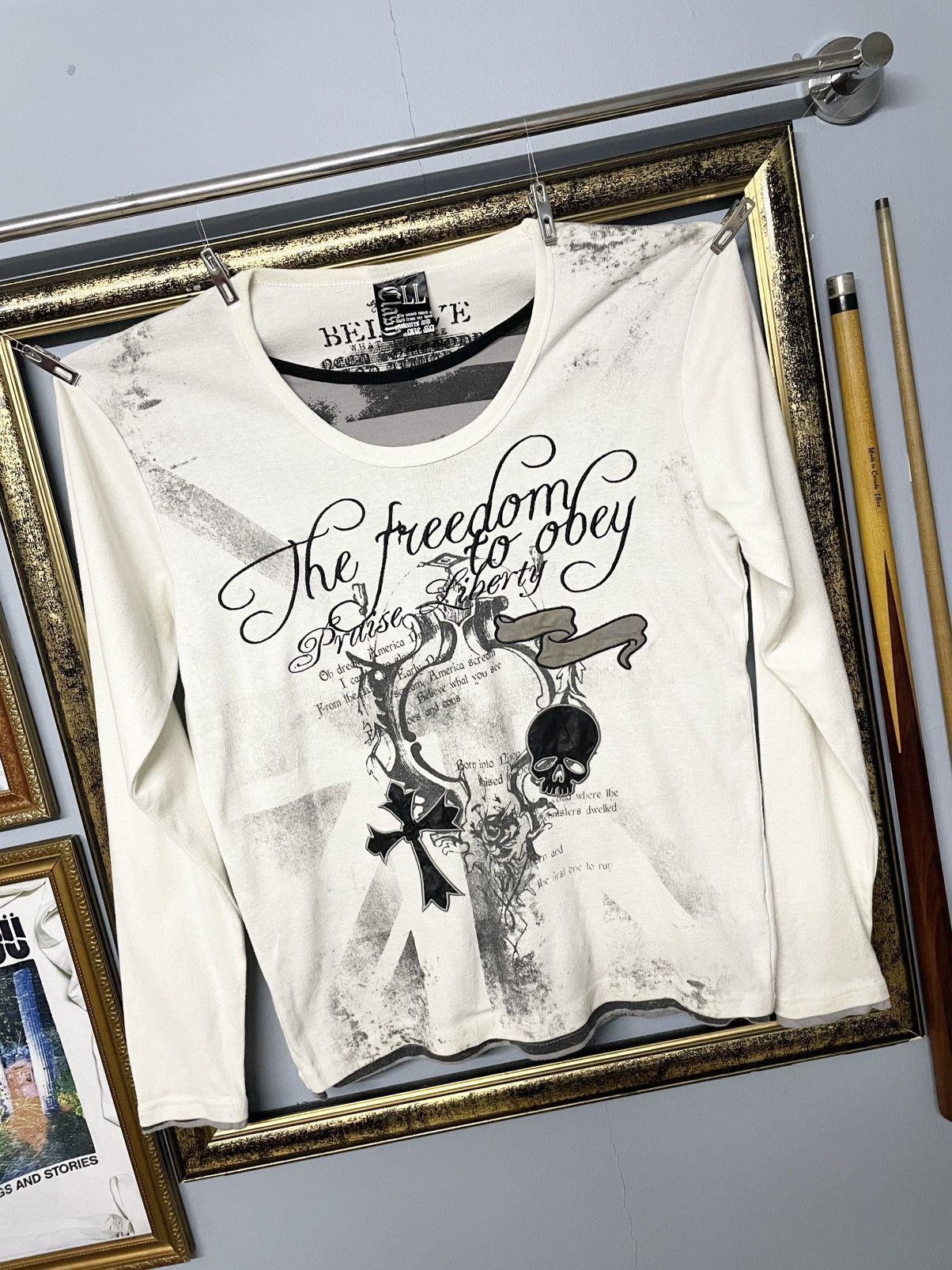 Designer Vintage 90s Japan Designer Clash The freedom To Obey Skull Size US M / EU 48-50 / 2 - 2 Thumbnail