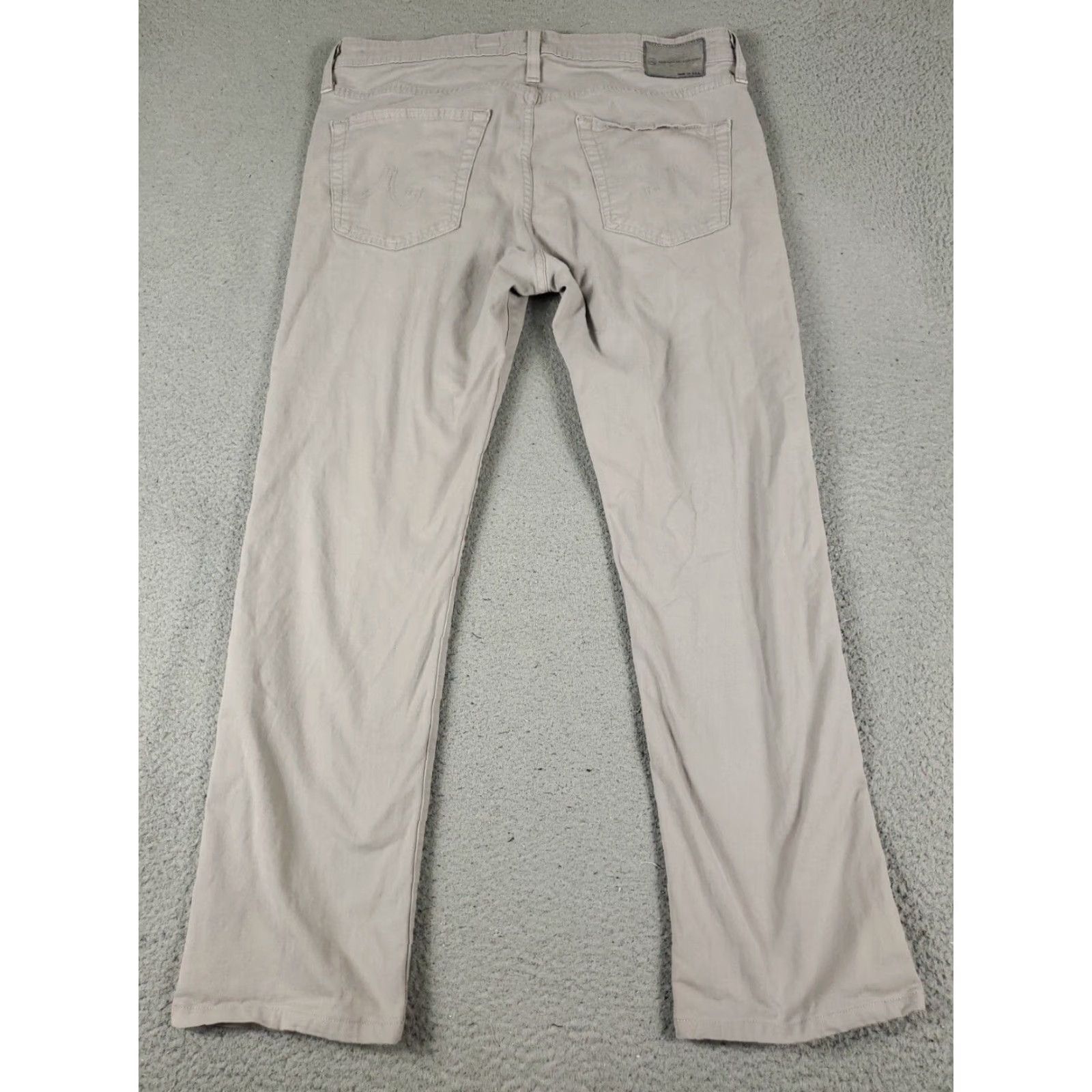 Vintage AG Adriano Goldschmied Mens Beige Slim Straight Leg Jeans 36x29 Size US 36 / EU 52 - 6 Thumbnail