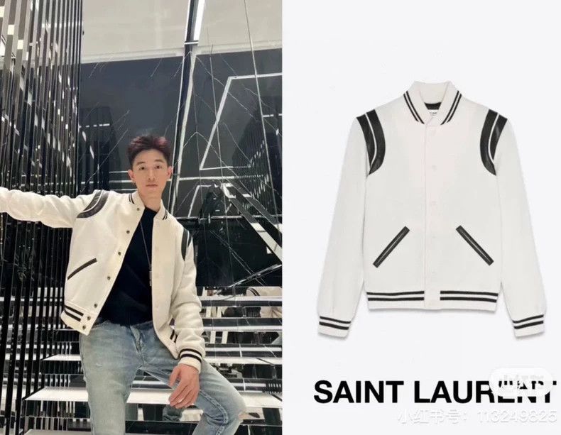 Saint Laurent Paris Saint Laurent Paris22fw white wool patchwork Teddy jacket Size US L / EU 52-54 / 3 - 8 Thumbnail