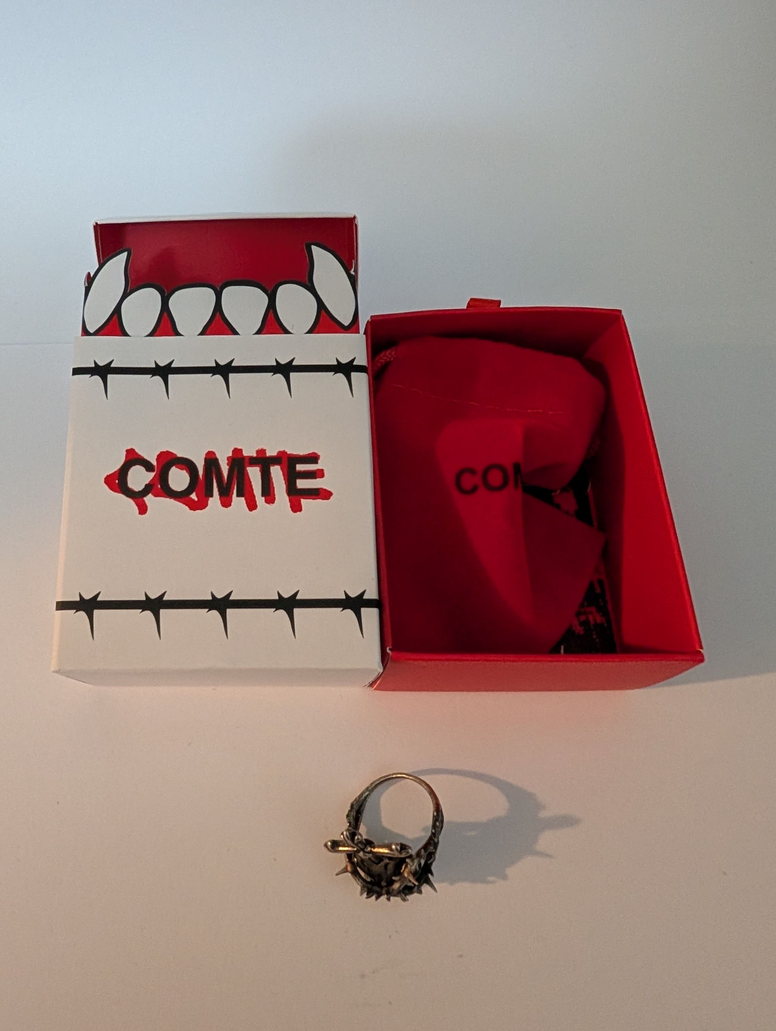Project Comte - Cross & Heart Ring - Steel - Size 6