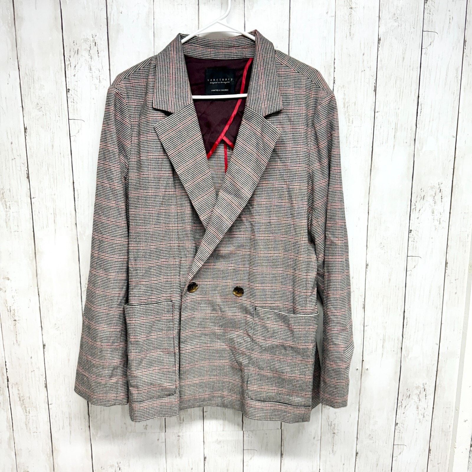 Sanctuary Sanctuary Oversized XL Heritage Boyfriend Blazer Glen Plaid Size XL / US 12-14 / IT 48-50 - 1 Thumbnail