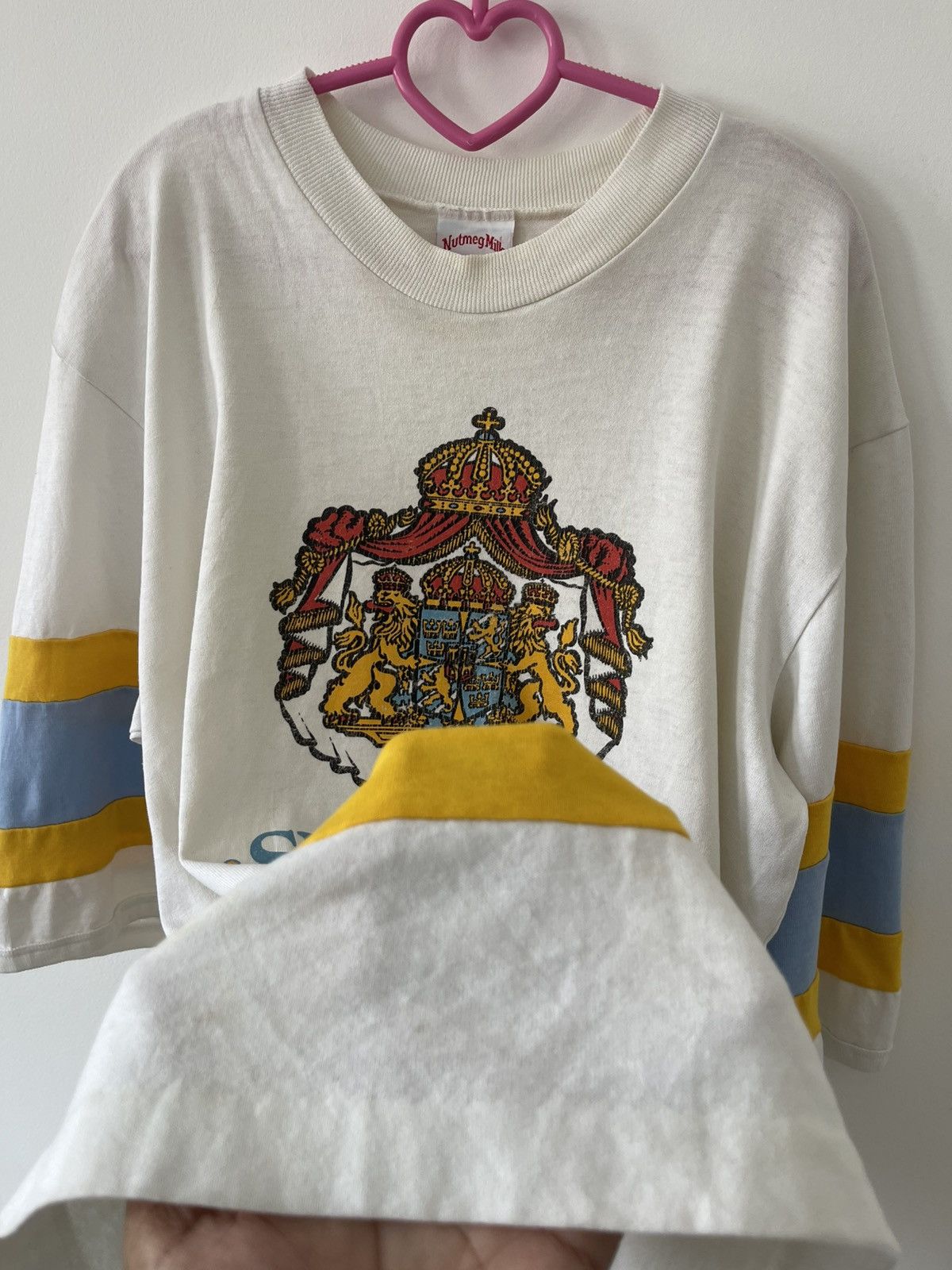 Vintage Rare Vintage SWEDEN Spell Out Big Logo Nutmeg Mills USA Made Size US L / EU 52-54 / 3 - 4 Thumbnail