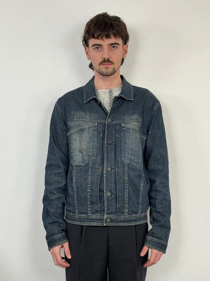 Marithe + Francois Girbaud 2000s Marithé + François Girbaud Blue Faded Denim Jacket Size US M / EU 48-50 / 2 - 1 Thumbnail