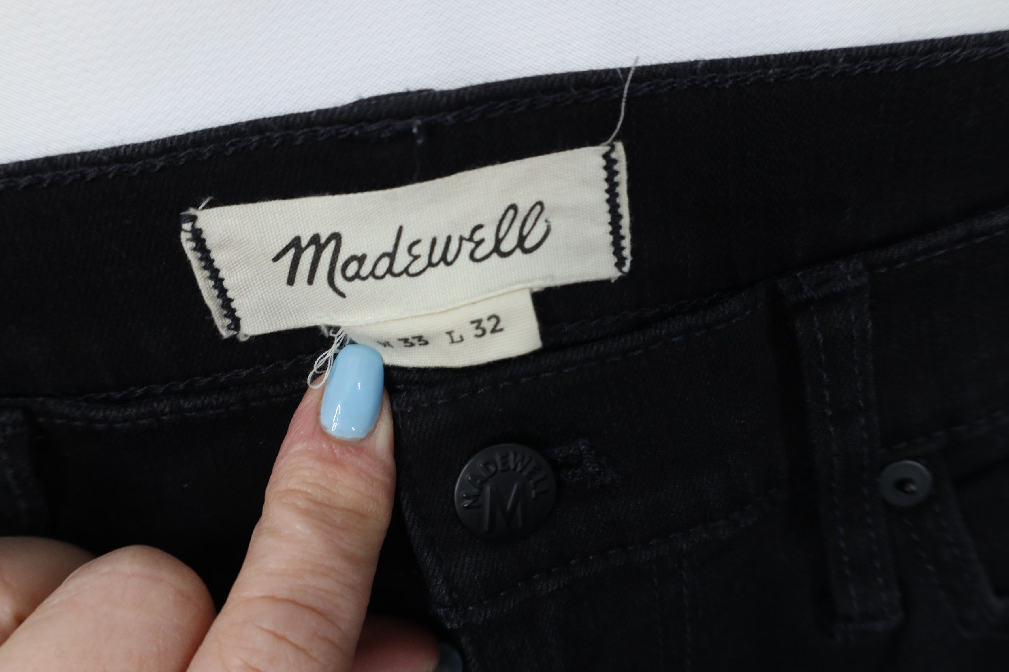 Madewell Madewell Faded Stretch Skinny Leg Denim Jeans Black Size US 33 - 6 Thumbnail