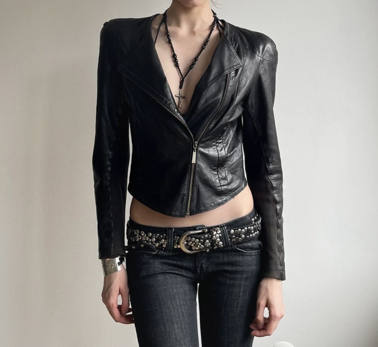 Other Benedikte Utzon genuine leather jacket with broad shoulders Size S / US 4 / IT 40 - 2 Thumbnail