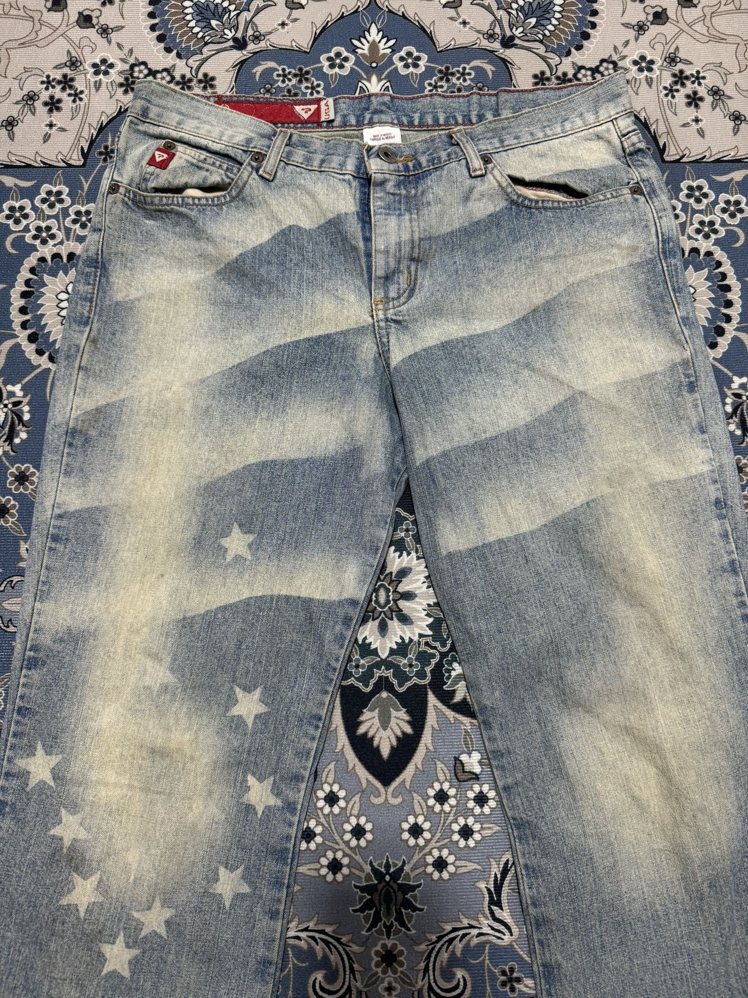 Guess × Vintage Vintage Flare Guess Hagi Pants America Flag Jeans Size 32" / US 10 / IT 46 - 3 Thumbnail