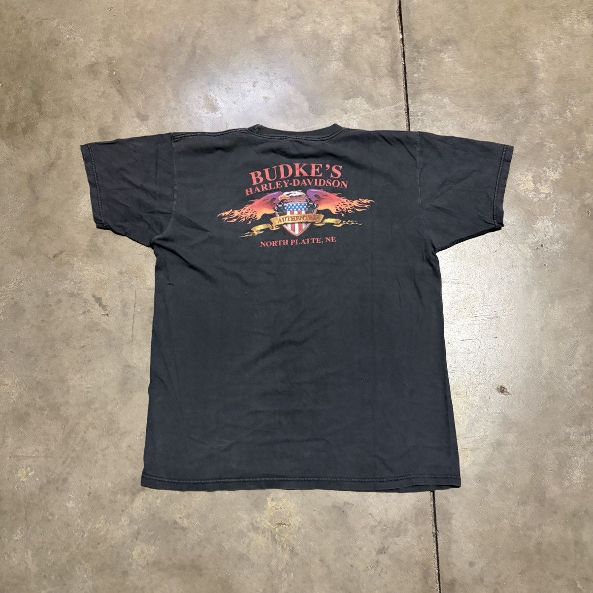 Harley Davidson Vintage Harley Davidson T shirt Biker Chrome Flame Logo Size US L / EU 52-54 / 3 - 9 Thumbnail