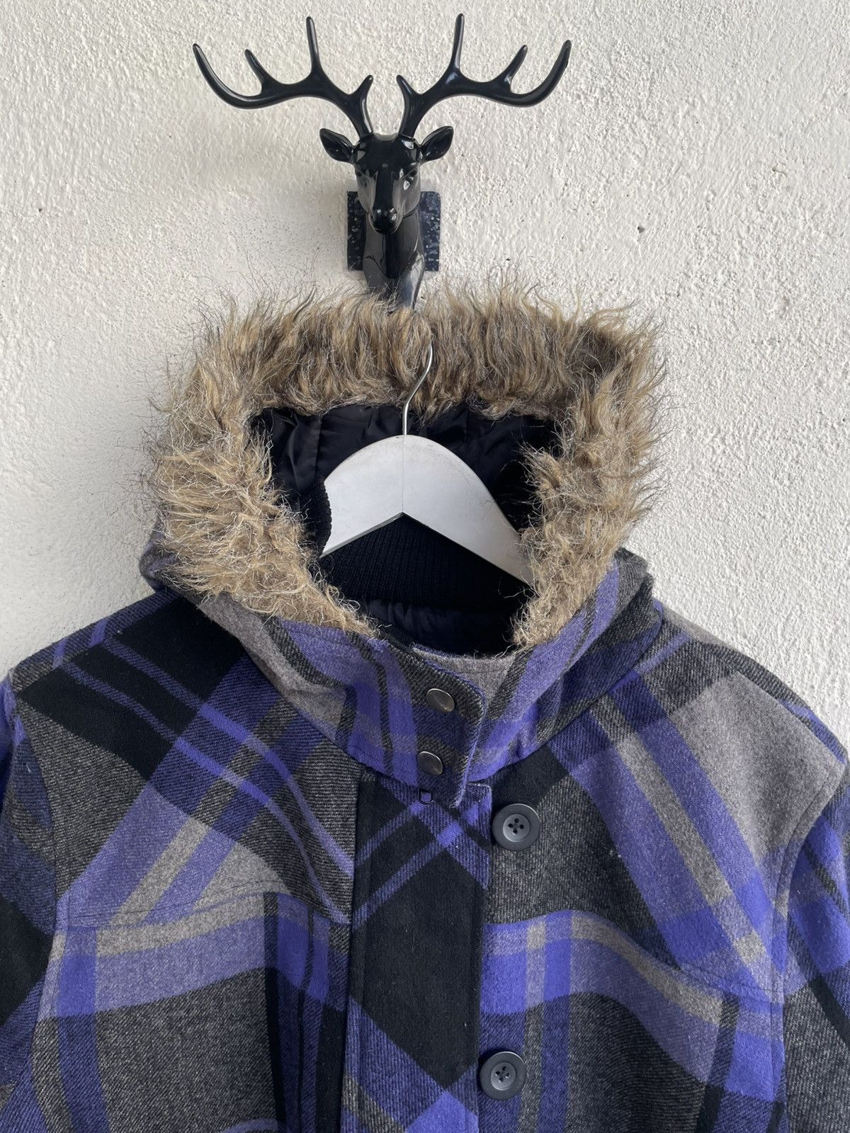Maison Margiela 00s Archive Japan Plaid Faux fur Jacket Y2K LGB Ifsix Alpha Size US XXL / EU 58 / 5 - 2 Thumbnail