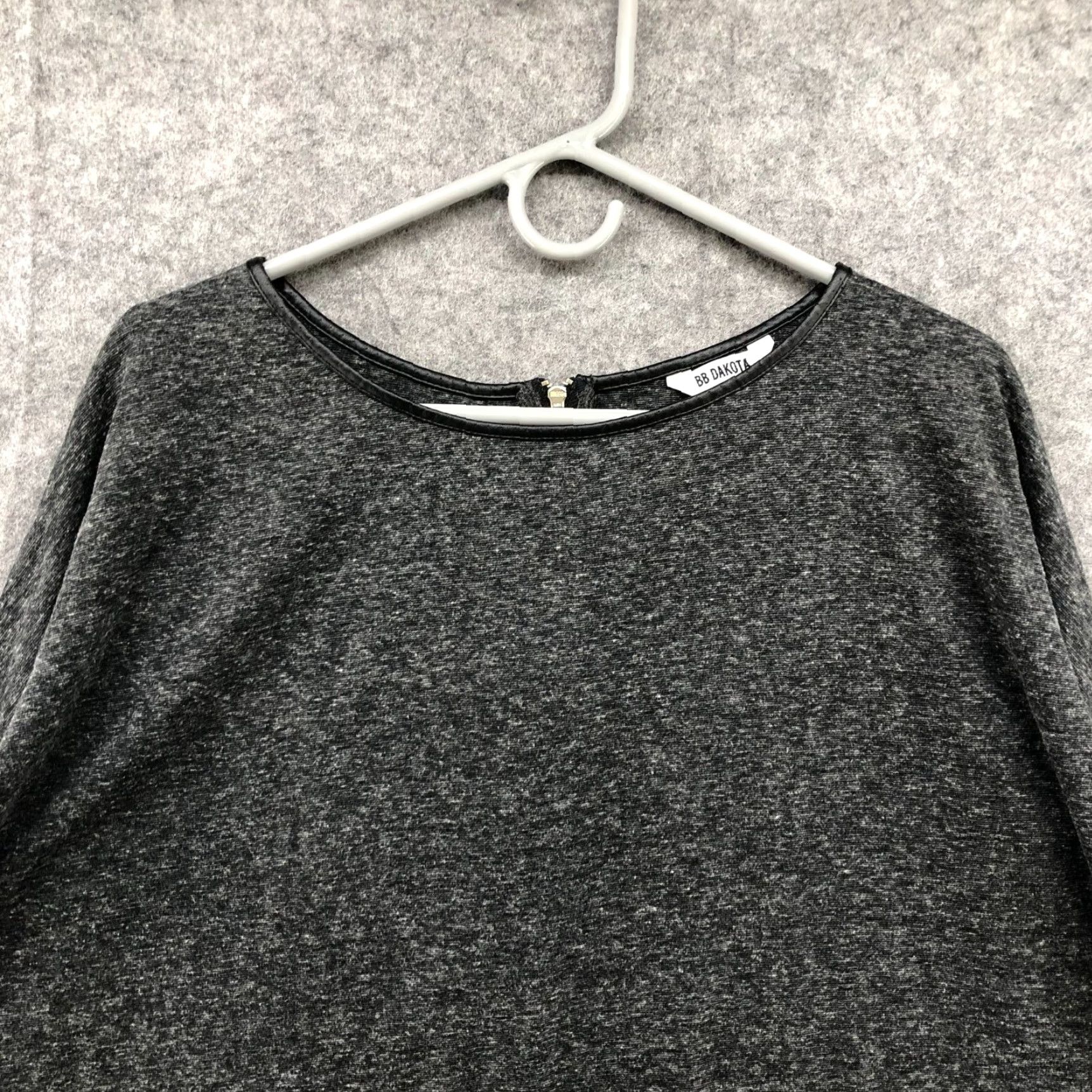BB Dakota BB Dakota Long Sleeve Charcoal Gray Top Womens Crewneck Basic M Shirt Size M / US 6-8 / IT 42-44 - 3 Thumbnail