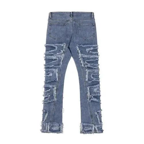 Jean Blue Color Hip Hop Loose Denim Trousers Vibe Style Size US 32 / EU 48 - 4 Thumbnail