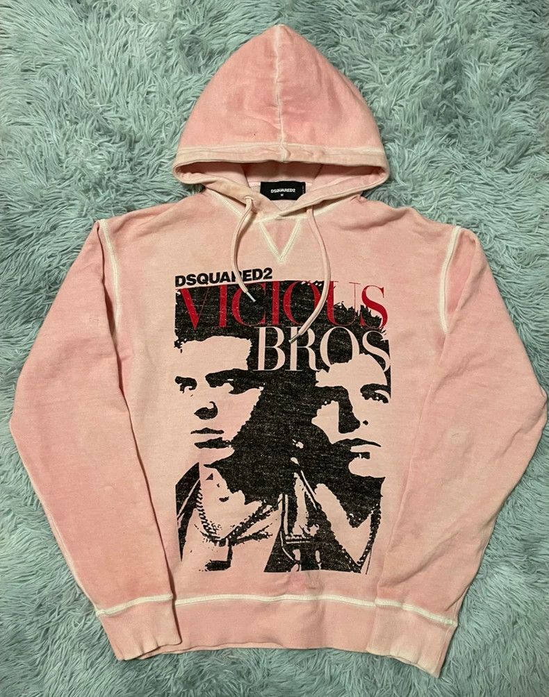 DSquared2 Washed Pink Graphic Hoodie-yf
