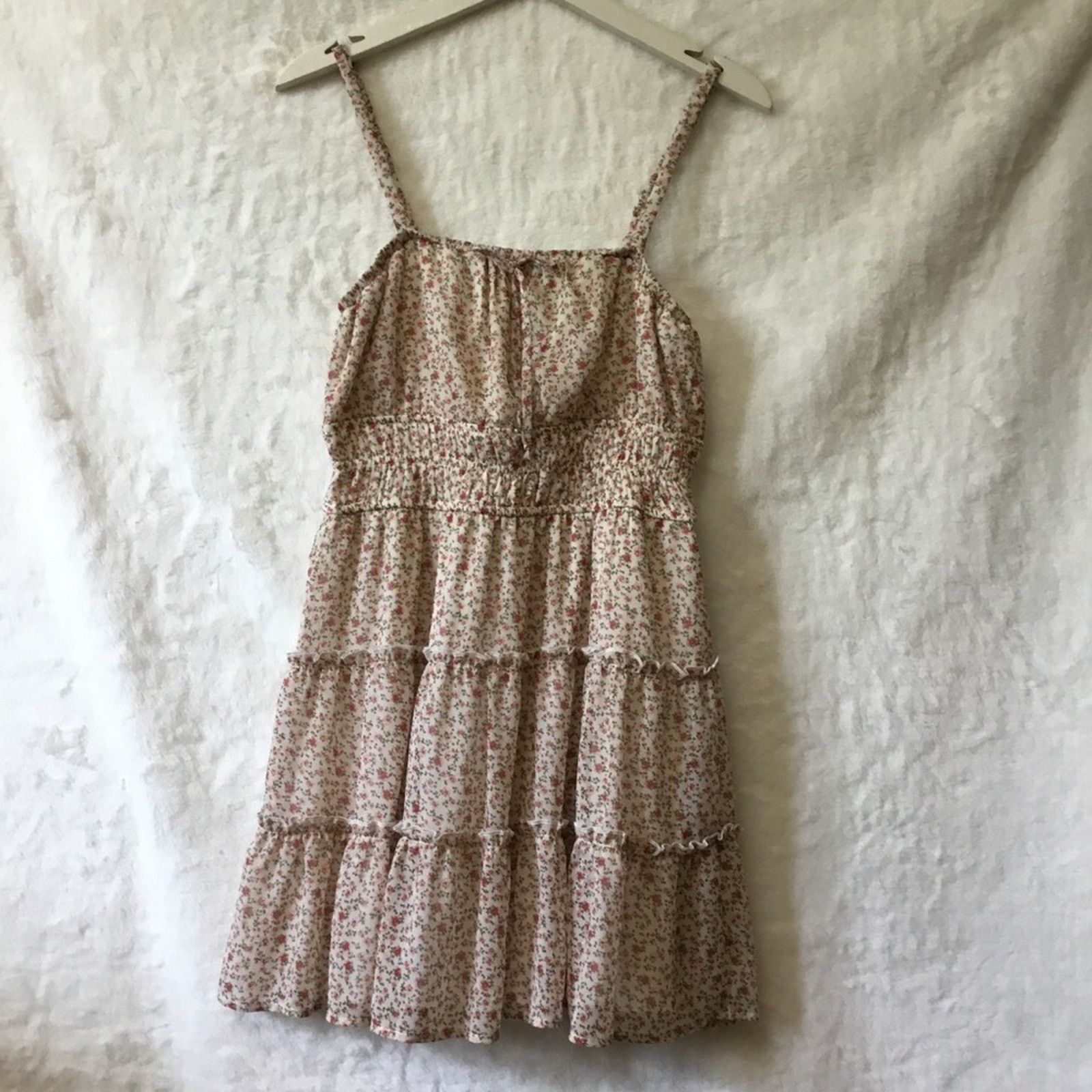 Other Trixxi Tan Floral-Print Chiffon Tiered Fit & Flare Dress Size M / US 6-8 / IT 42-44 - 2 Thumbnail