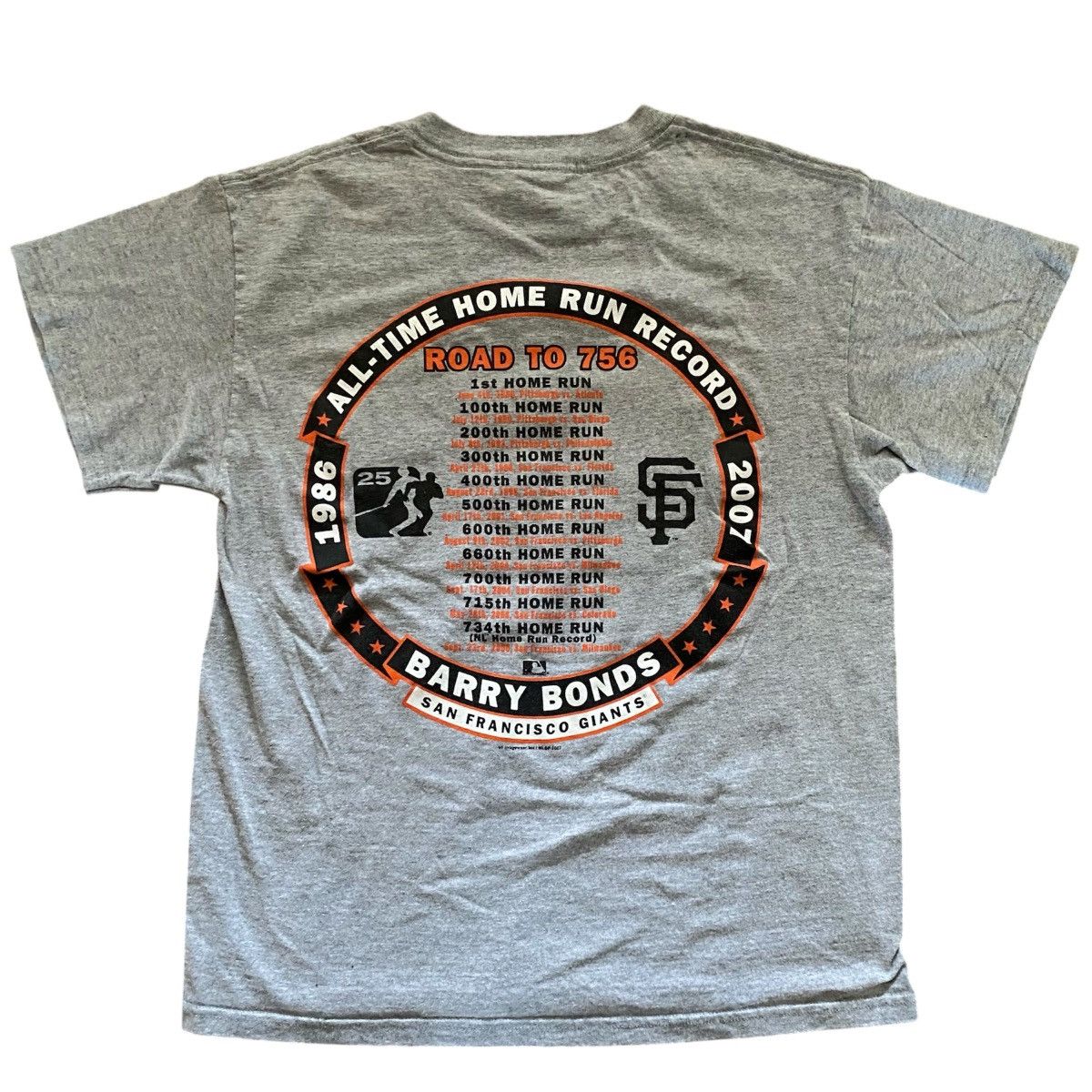 Majestic Vintage 2007 SF Giants Barry Bonds 756 HR Record Shirt Small Size US S / EU 44-46 / 1 - 2 Thumbnail