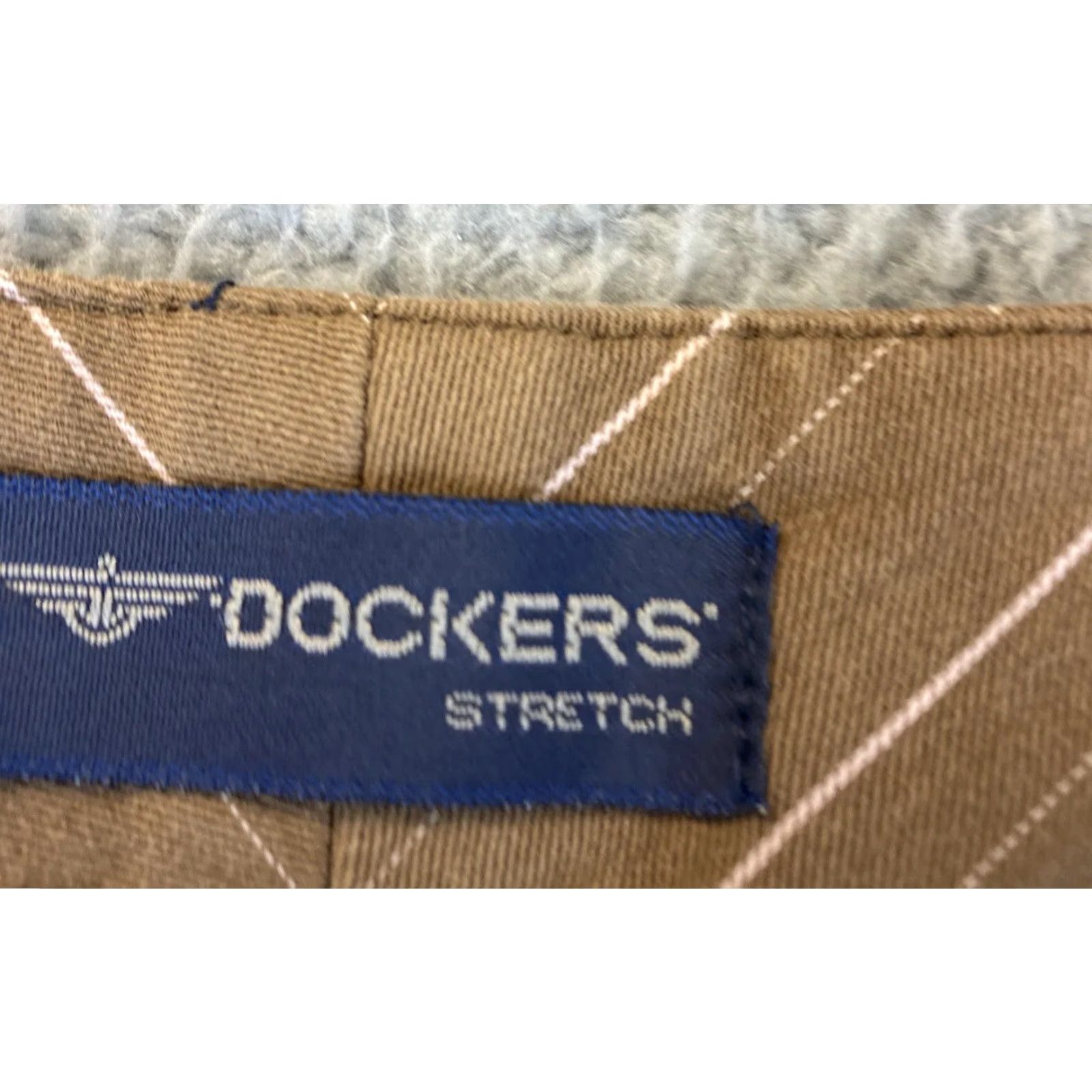 Dockers VINTAGE Dockers Womens Size 12 M Brown Chino Stripes Stretch Pants Straight Leg 90s Womens Pants Size 34" / US 12 / IT 48 - 5 Thumbnail