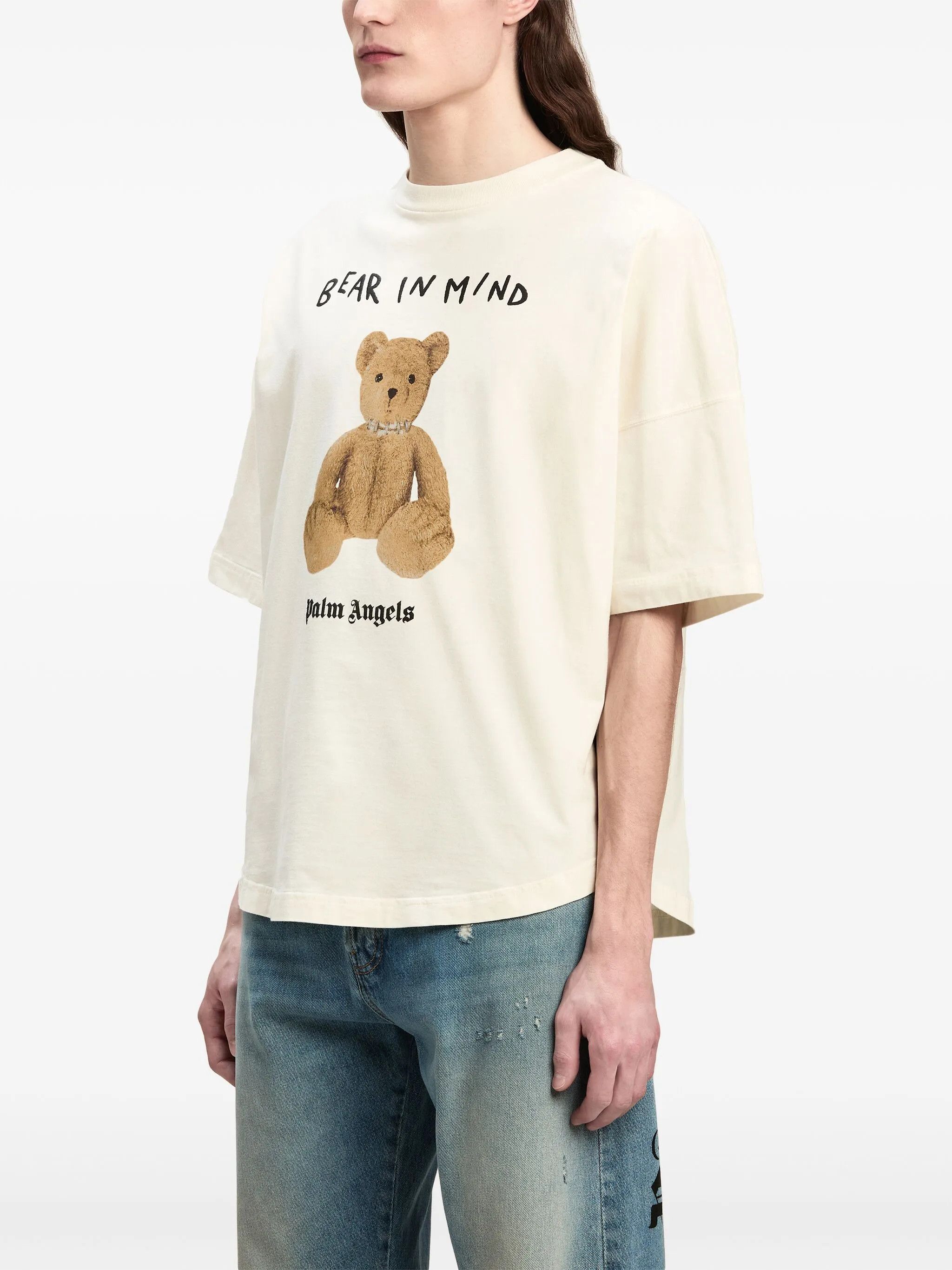 Palm Angels CC000021 Bear In Mind T-Shirt in White Size US L / EU 52-54 / 3 - 4 Thumbnail