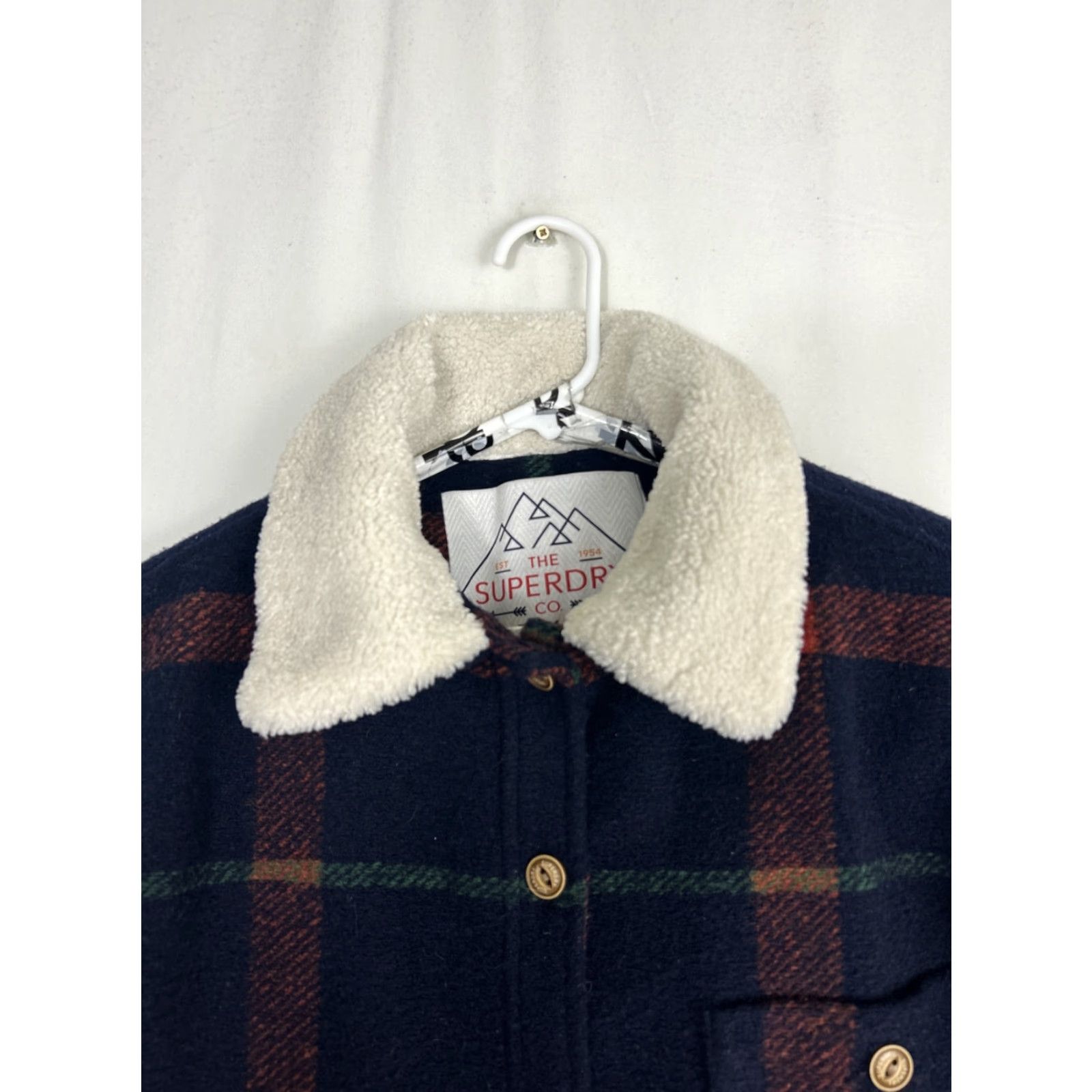 Superdry Superdry The Co Lamber Plaid Wool Polyester Jacket Women's 4 Blue Red Green중 Size S / US 4 / IT 40 - 3 Thumbnail