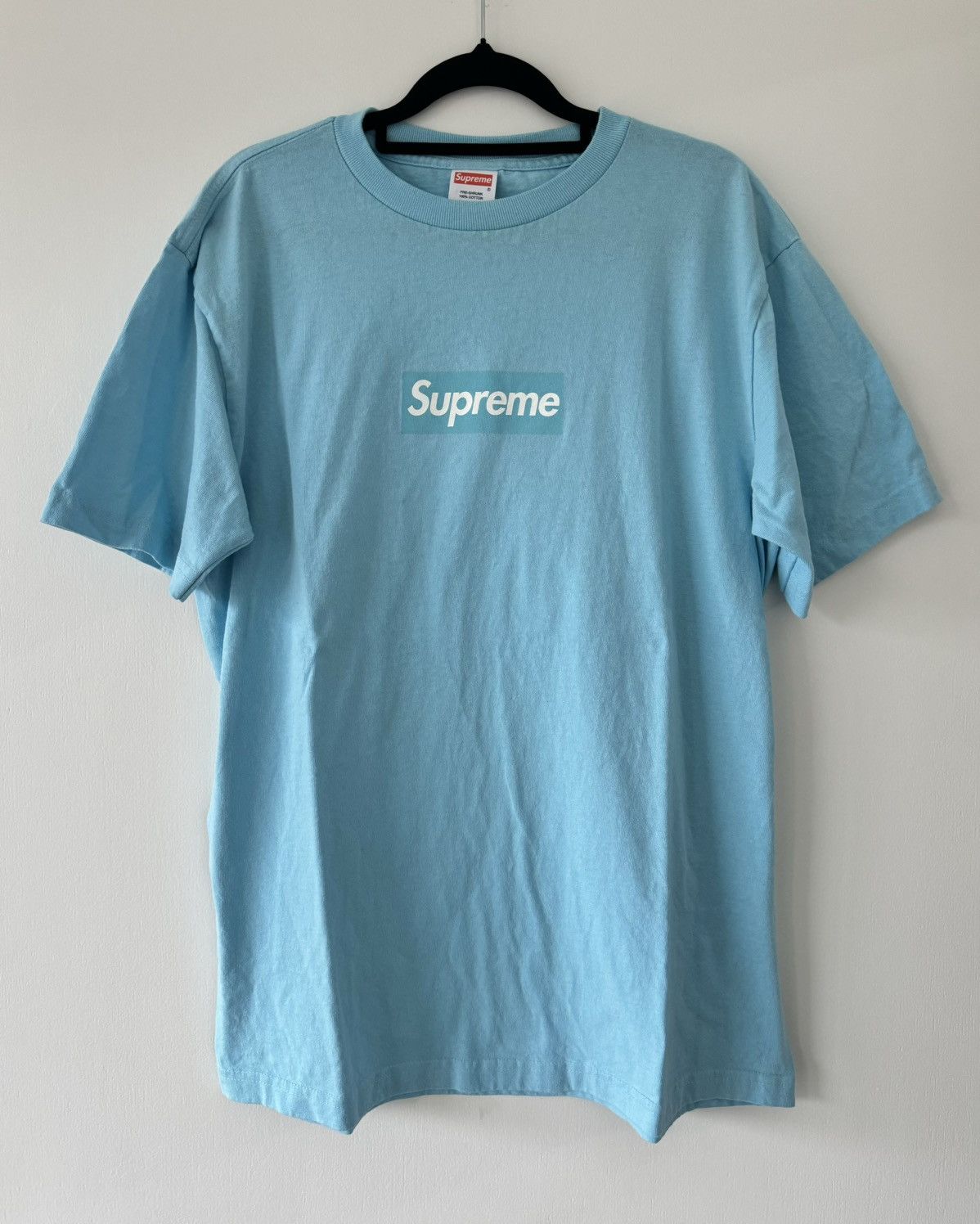 2005 Supreme Teal Blue Tonal Box Logo Tee