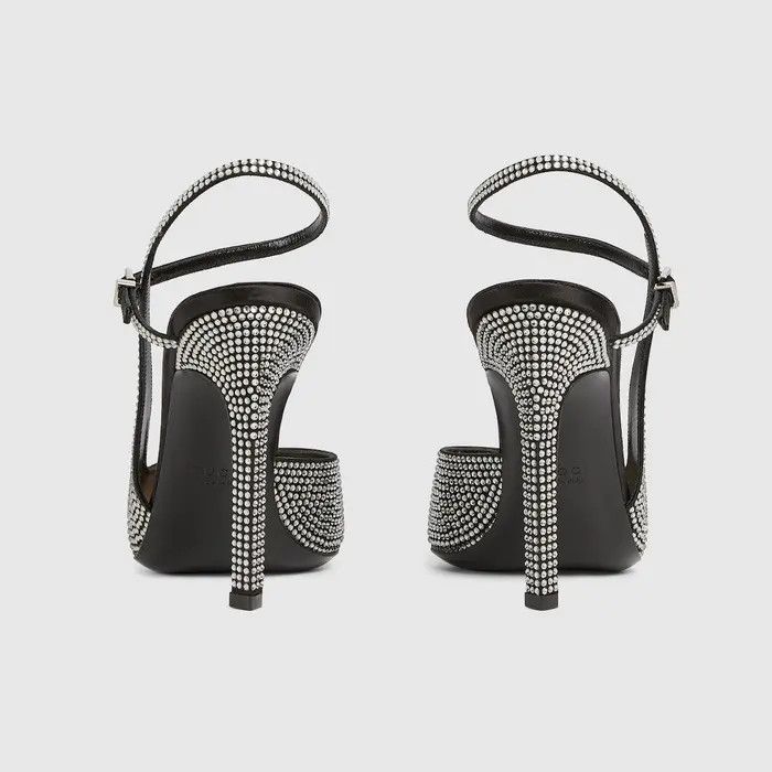 Gucci o1s1wg110325 High-Heeled Pumps in Black & Silver Size US 8.5 / IT 38.5 - 3 Thumbnail