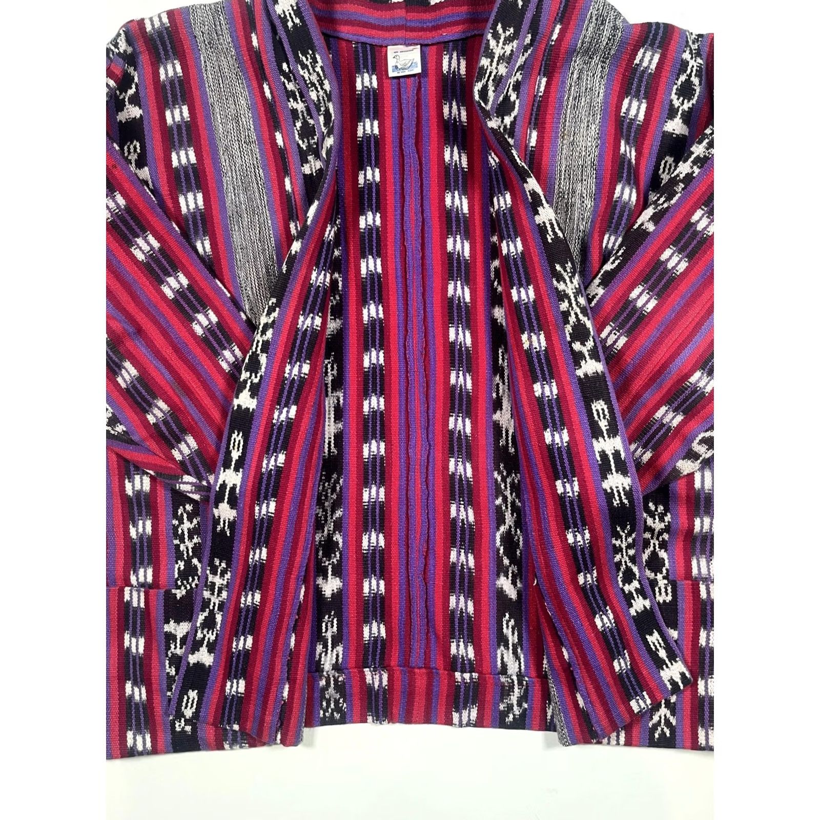 Vintage VINTAGE Los Artesanos De San Juan Jacket Womens Large Kimono Guatemala Aztec Hand Woven Size L / US 10 / IT 46 - 6 Thumbnail