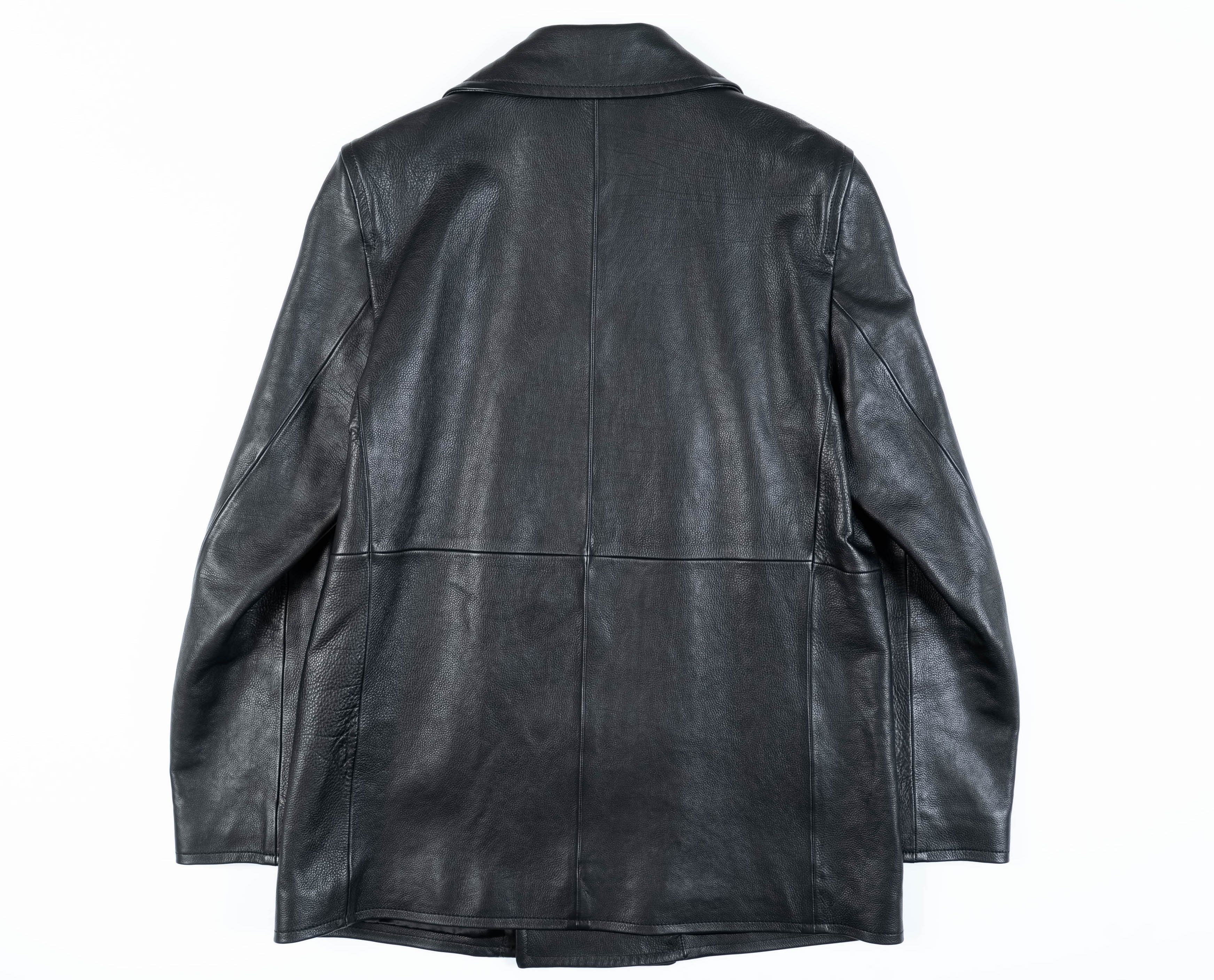 Saint Laurent Paris FW17 Double Breasted Coat in Black Textured Leather Size US L / EU 52-54 / 3 - 8 Thumbnail