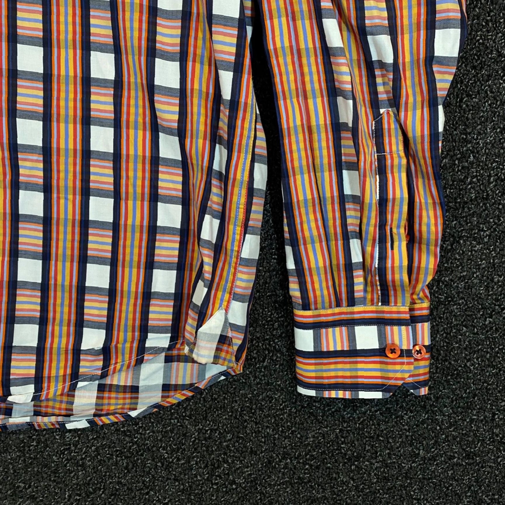 Luchiano Visconti VINTAGE Luciano Barbera Shirt Mens XL Orange Plaid Flannel Button-Down Collared Long Sleeve Casual All Seasons Size US XL / EU 56 / 4 - 4 Thumbnail
