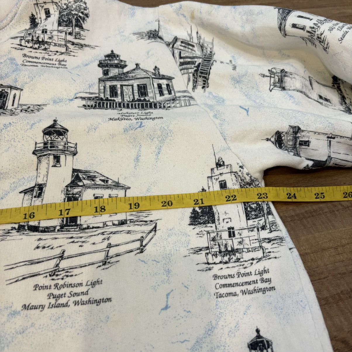 Vintage Vintage Washington State Lighthouses All Over Print Sweater Size US XL / EU 56 / 4 - 12 Thumbnail
