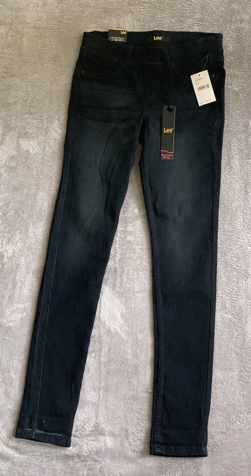 Lee NWT Lee Black Straight Leg Jeans Sz L Super Stretch Pull On Size 36" / US 14 / IT 50 - 1 Thumbnail
