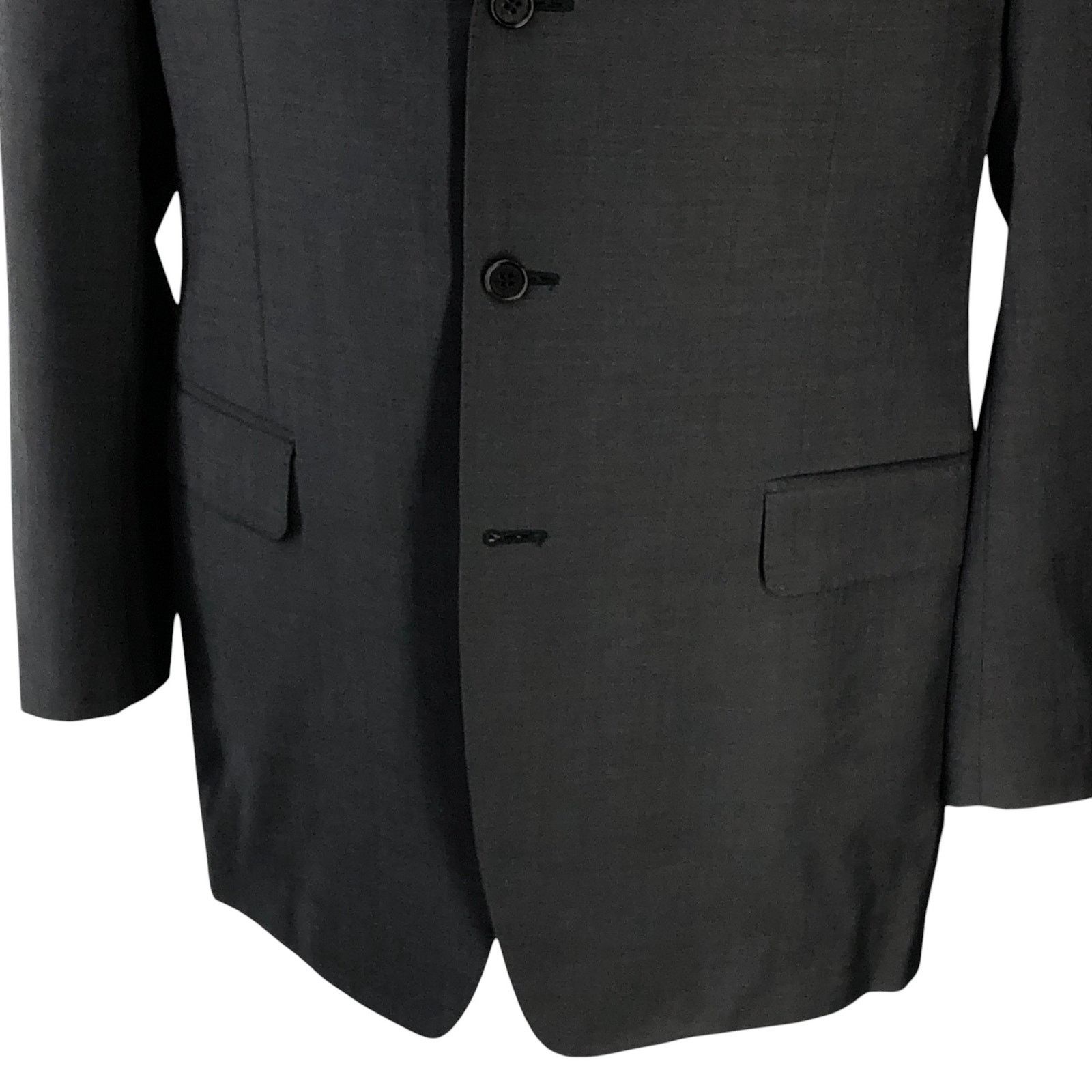 Canali Canali Size IT 52 US 42L Sport Coat Super 120s Wool Charcoal Size 42L - 3 Thumbnail