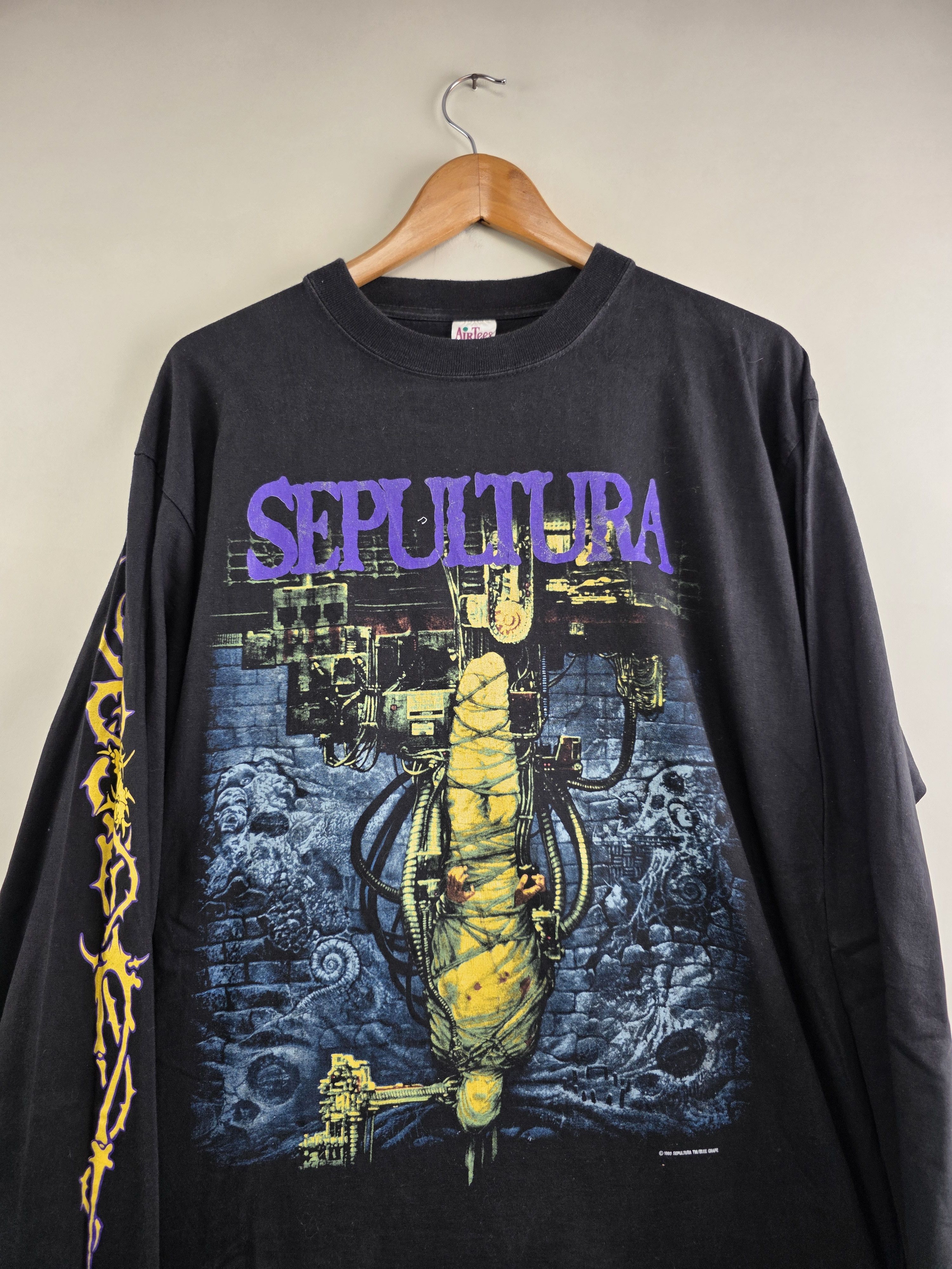 Band Tees × Vintage 1993 Sepultura Chaos AD Long-sleeved XL 22.5" 30.5" Size US XL / EU 56 / 4 - 3 Thumbnail