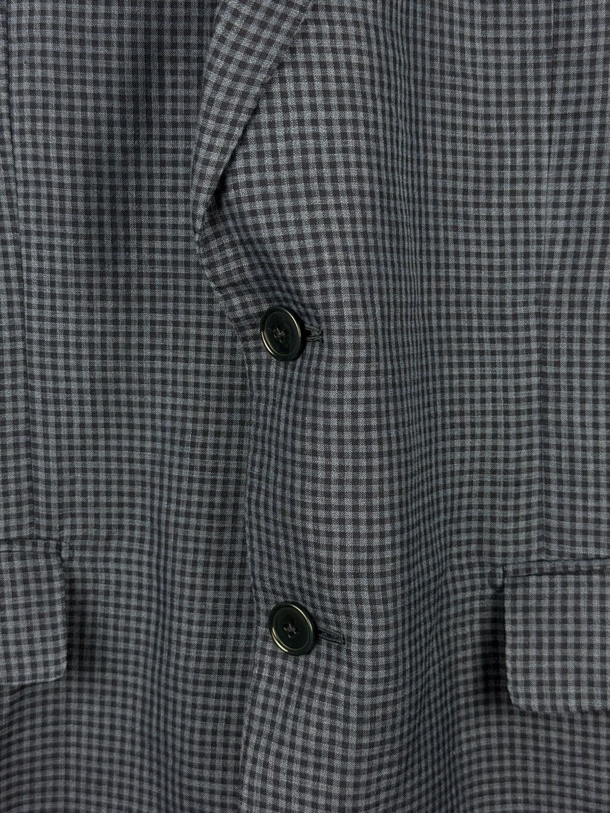 Ermenegildo Zegna Ermenegildo Zegna Duo Wool Silk Linen Checked Blazer Jacket Size 46R - 7 Thumbnail